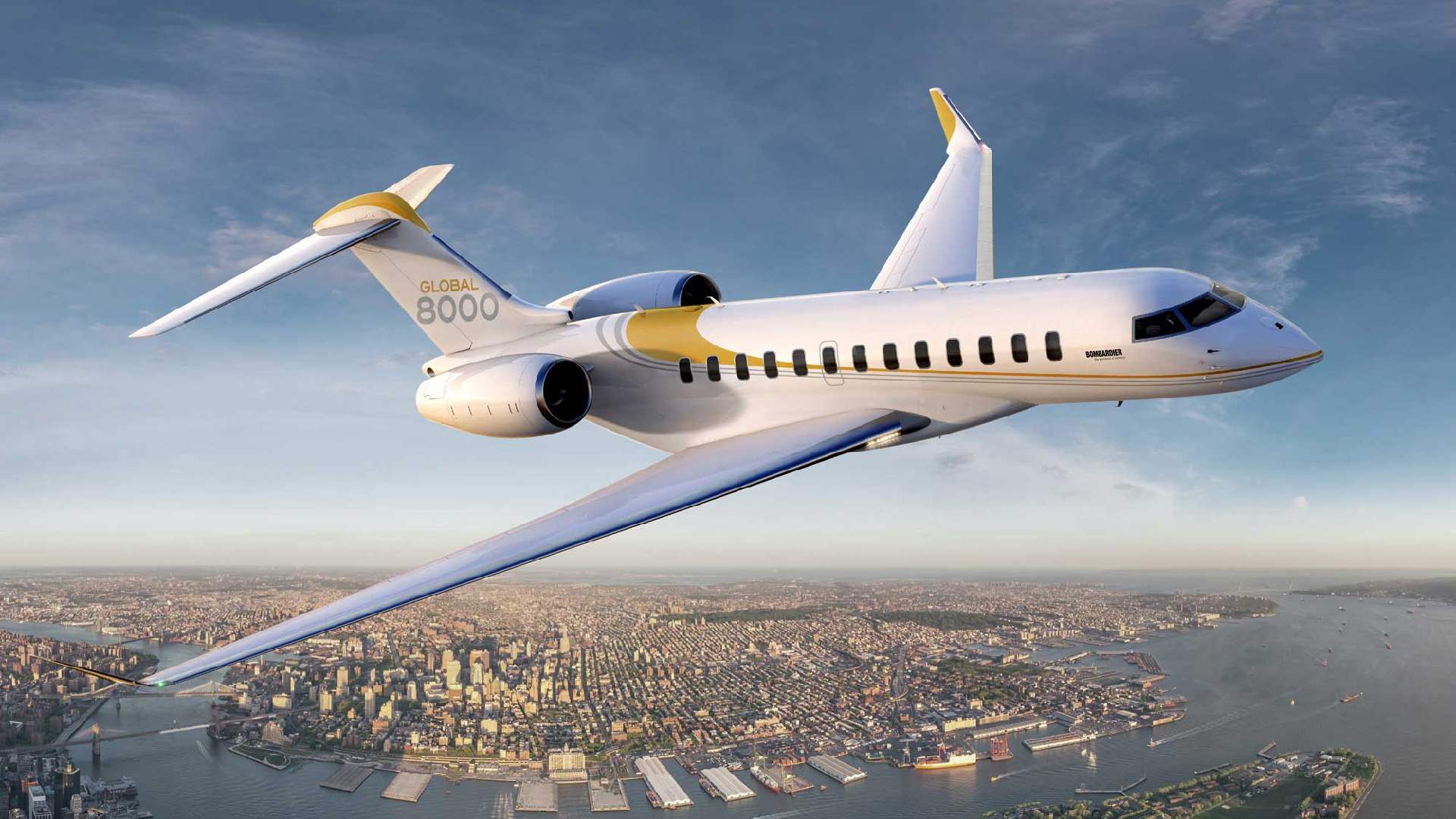 Bombardier Aerospace, Fastest business jet, Luxury travel, High-speed performance, 1920x1080 Full HD Desktop
