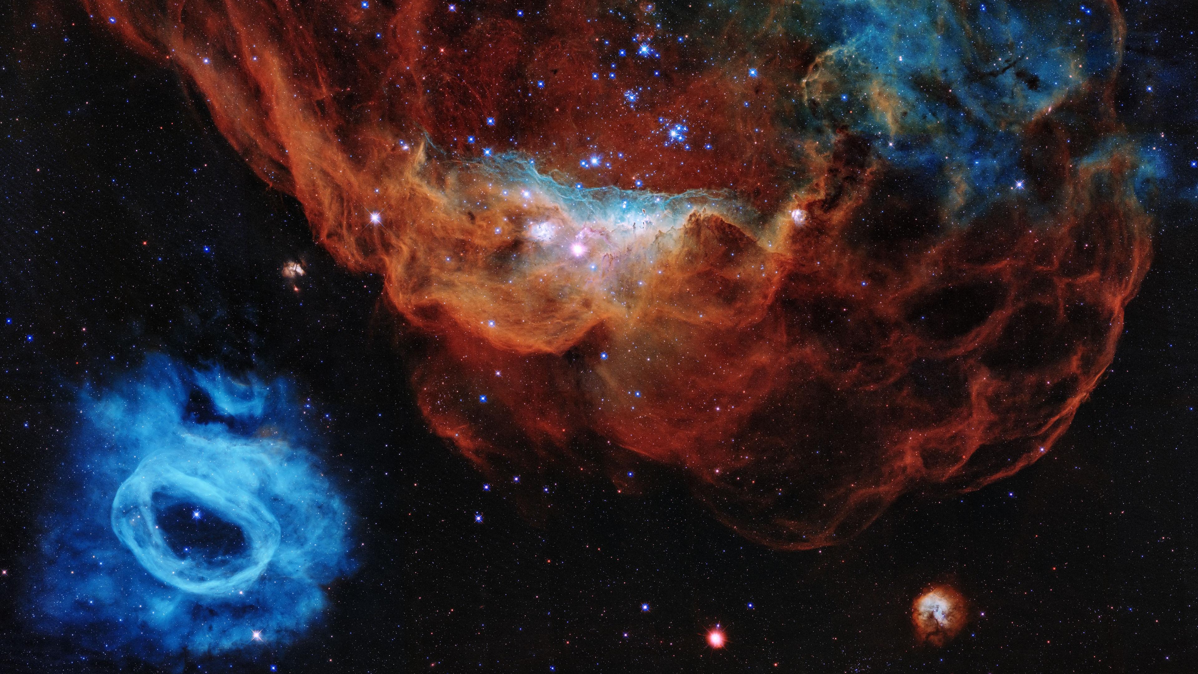 Hubble images, Blazing starbirth, Deep space tapestry, Astronomical beauty, 3840x2160 4K Desktop