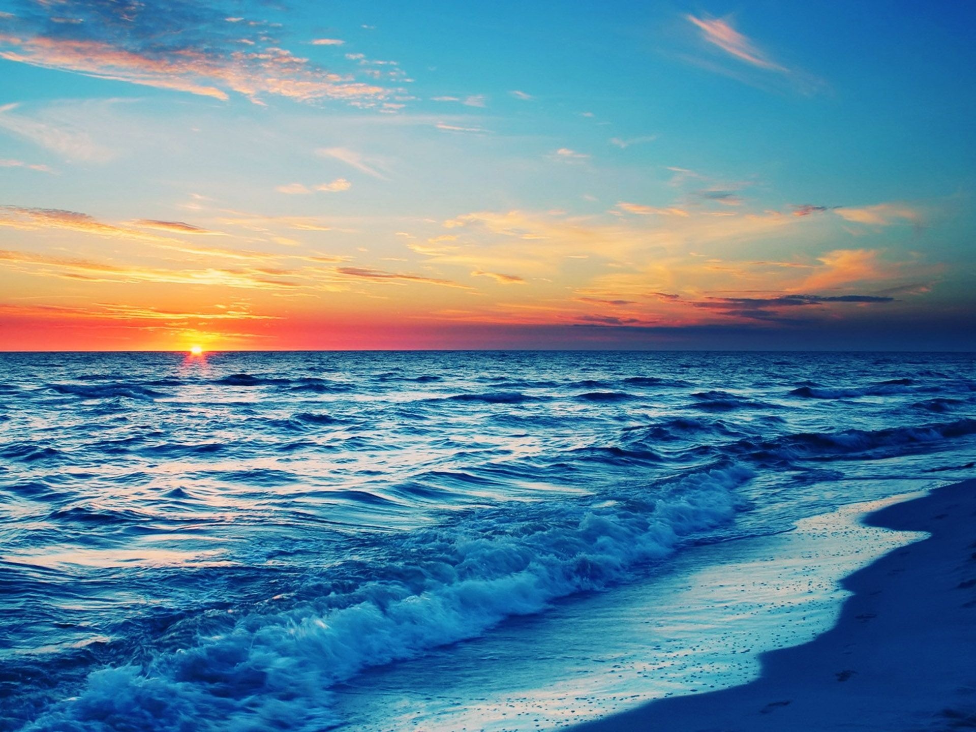Ocean landscapes, Ocean beach sunset wallpapers, Tranquil evenings, 1920x1440 HD Desktop