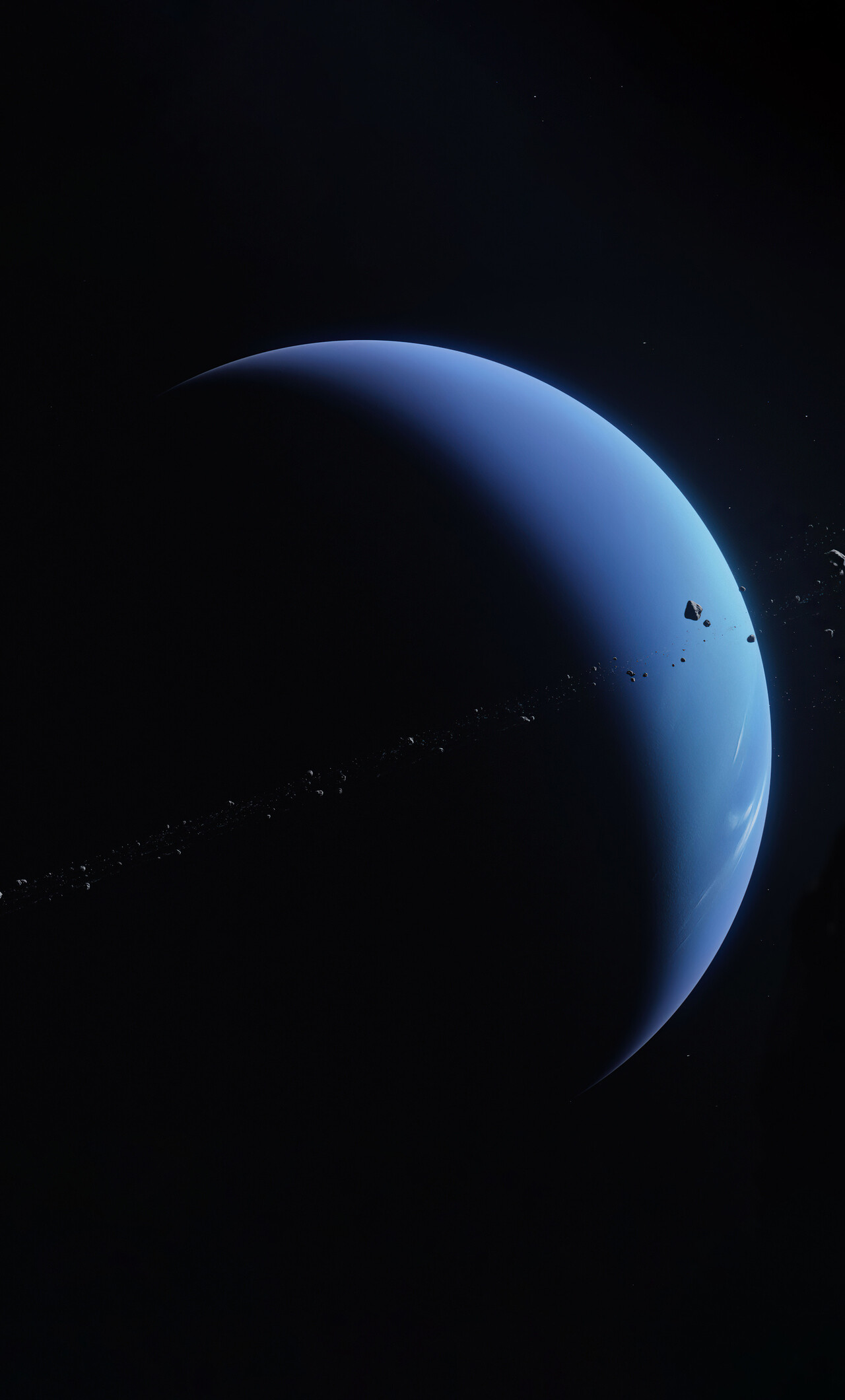 Neptune: The most distant planet in the Solar System, Galaxy, Universe. 1280x2120 HD Background.