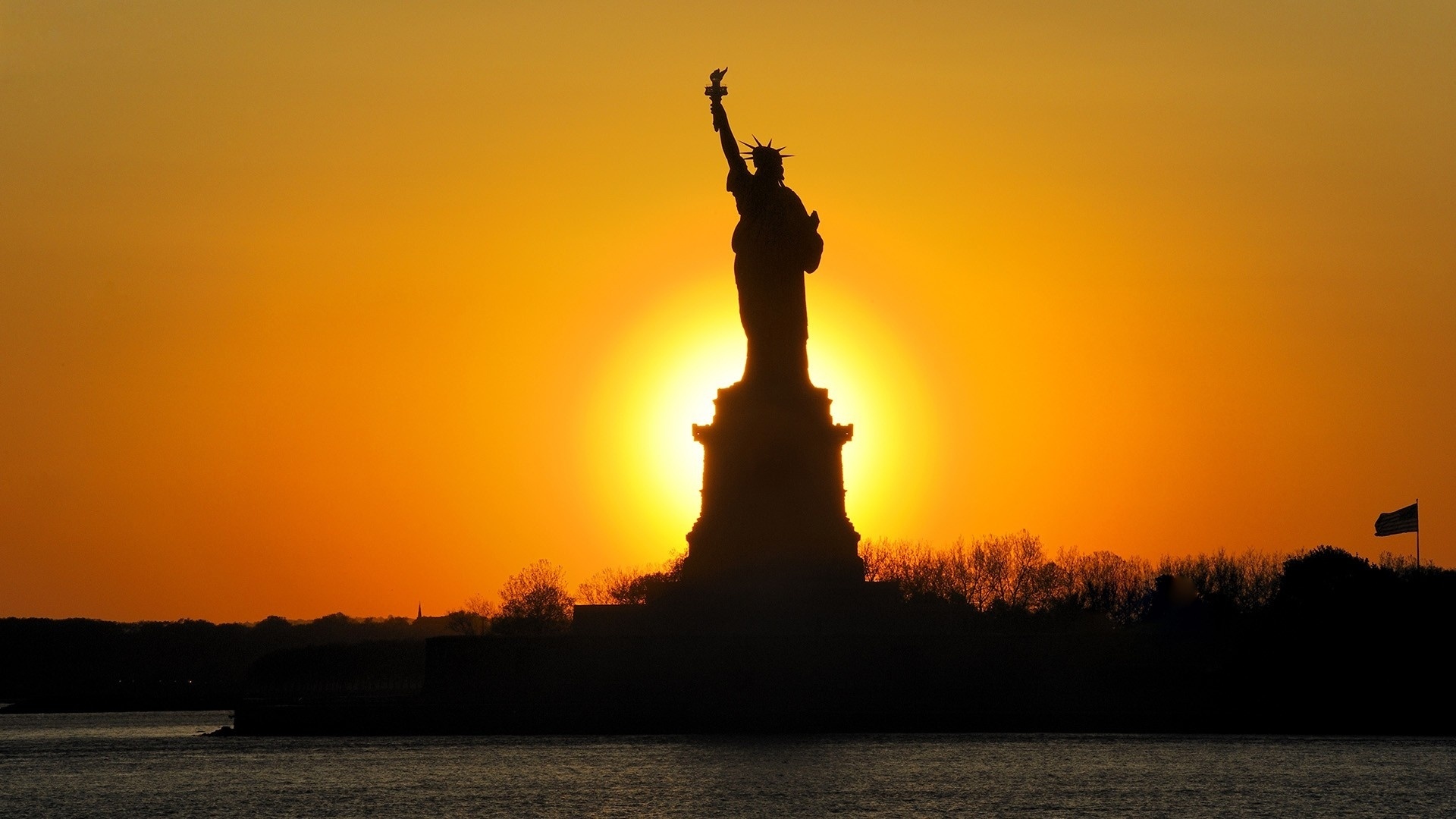 New York Sunset, Travels, City liberty, Sunrise sunset, 1920x1080 Full HD Desktop