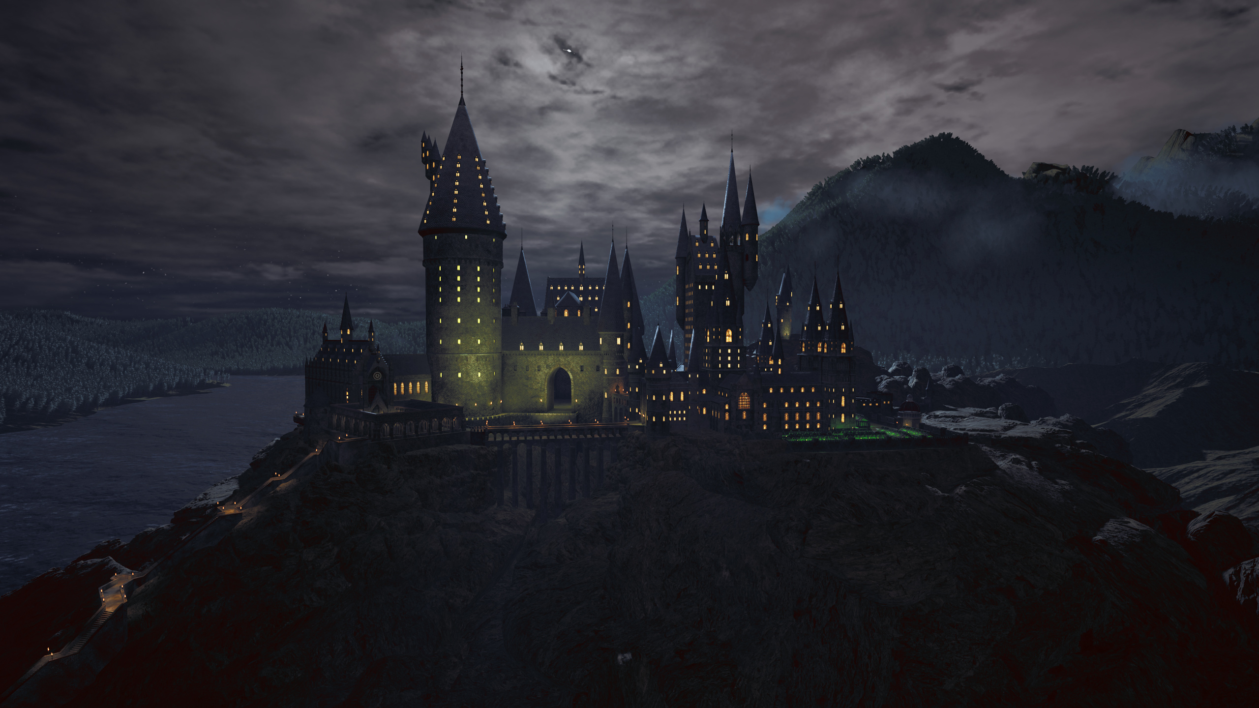 Hogwarts Castle, Hogwarts recreated in Unreal Engine 4, Epic Harry Potter project, Interactive Hogwarts experience, 2560x1440 HD Desktop