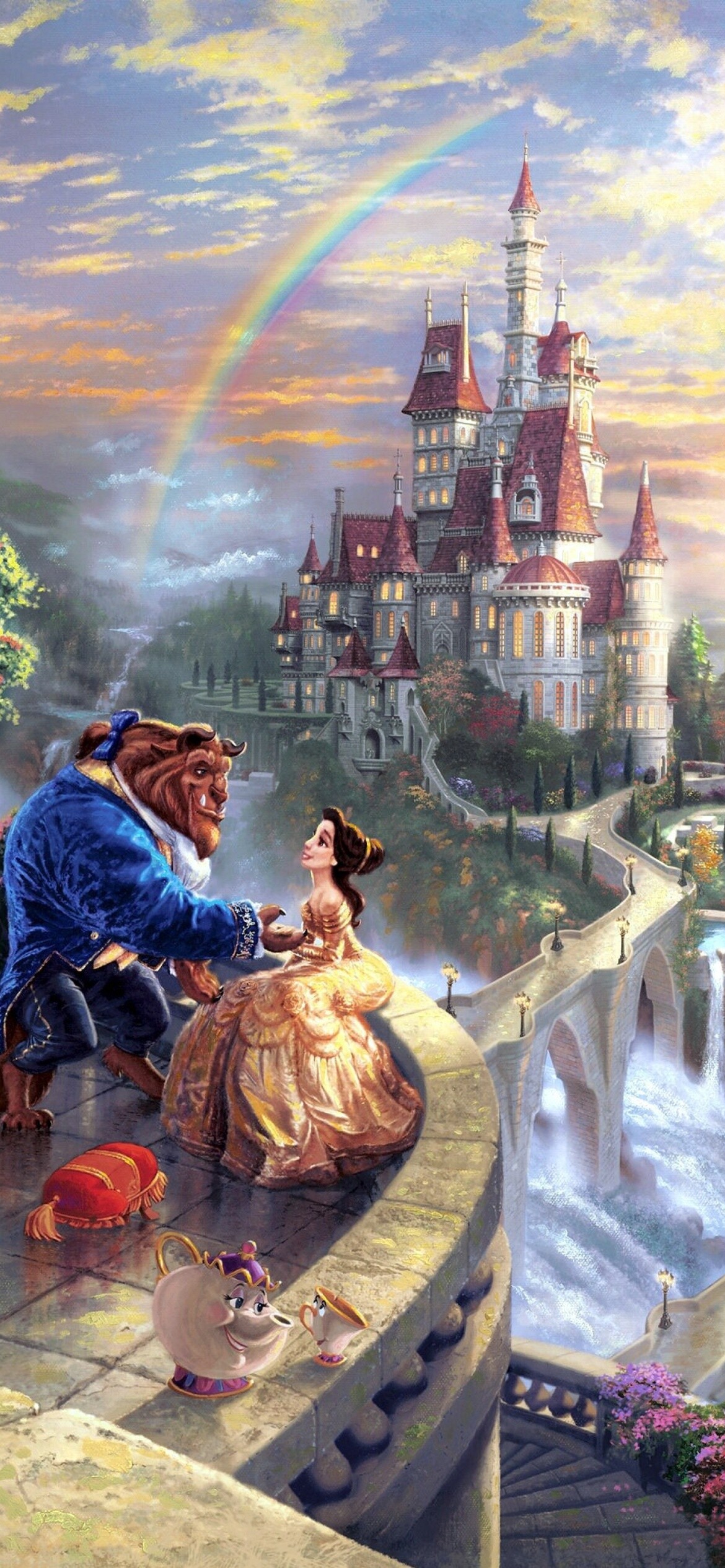 Beauty and the Beast: A young woman named Belle imprisoned in the castle by the monster. 1170x2540 HD Background.