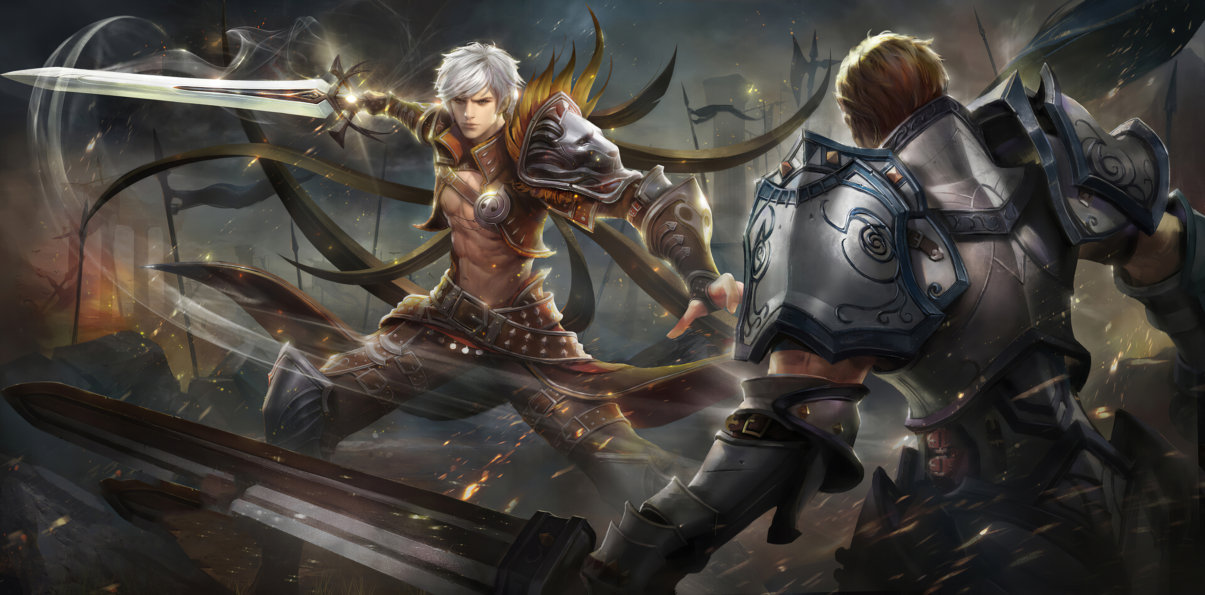 Lineage game, Gaming experts, Lineage wallpapers, Game's essence, 3840x1900 Dual Screen Desktop