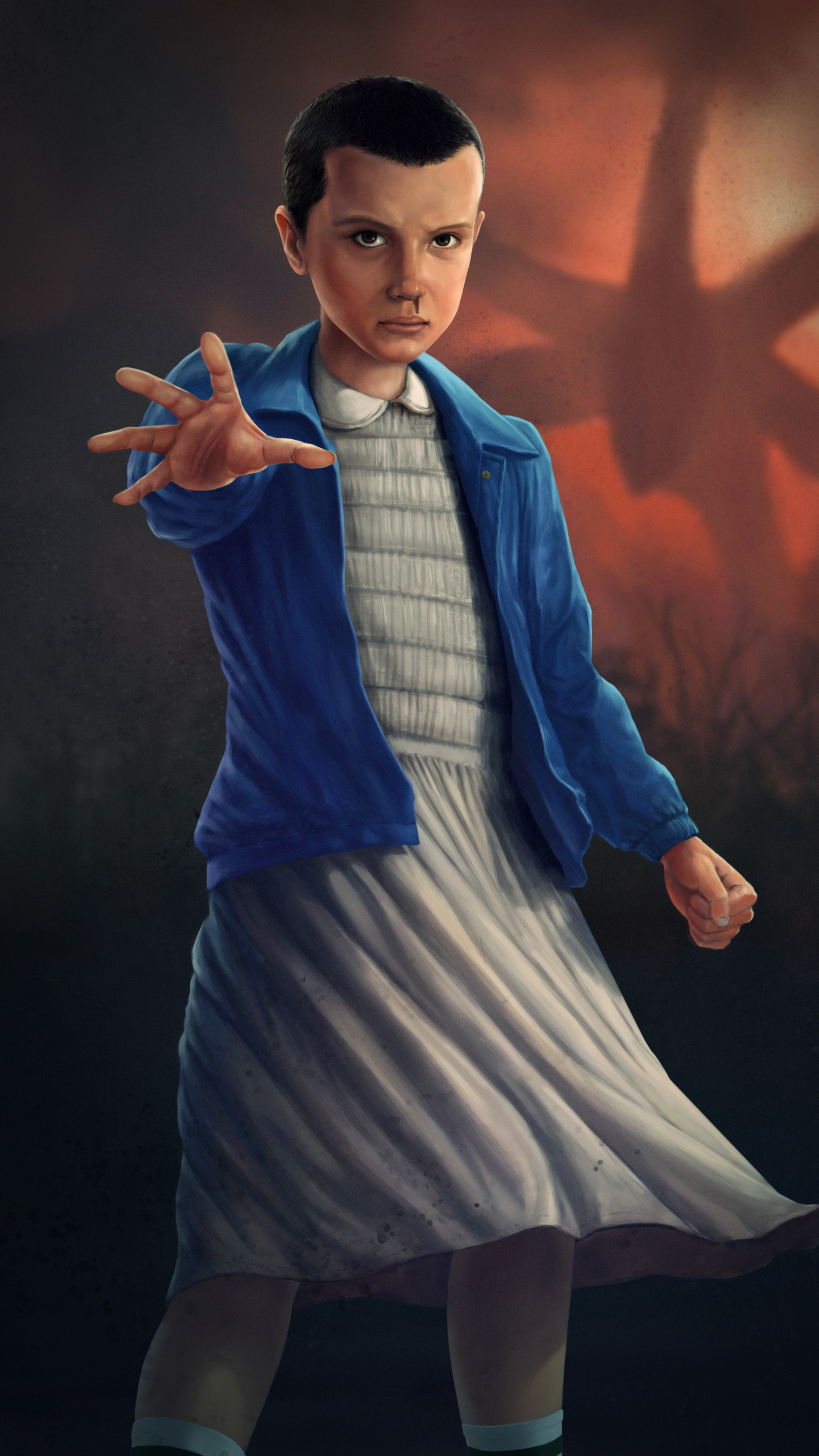 Stranger Things character, Eleven, Sony Xperia wallpapers, Digital art, 2160x3840 4K Phone
