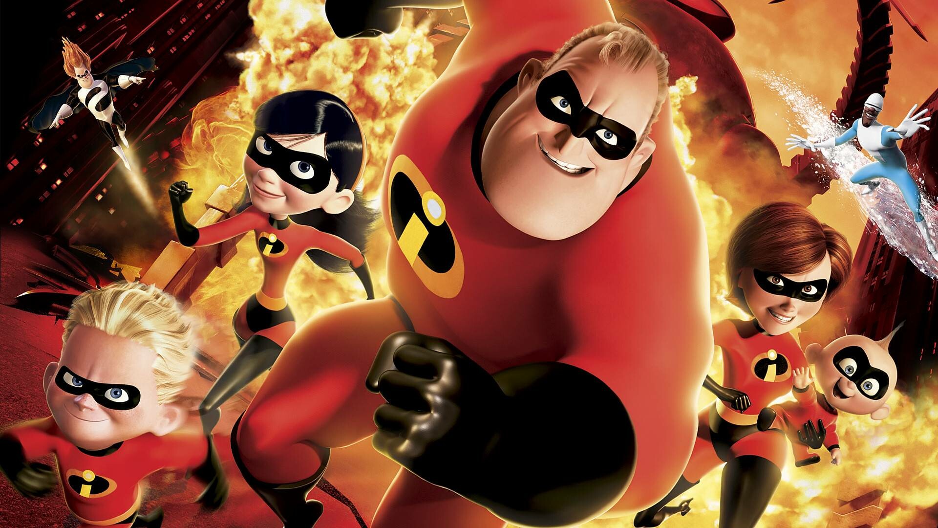 The Incredibles: Considered to be one of the greatest superhero animated movies of all time. 1920x1080 Full HD Background.