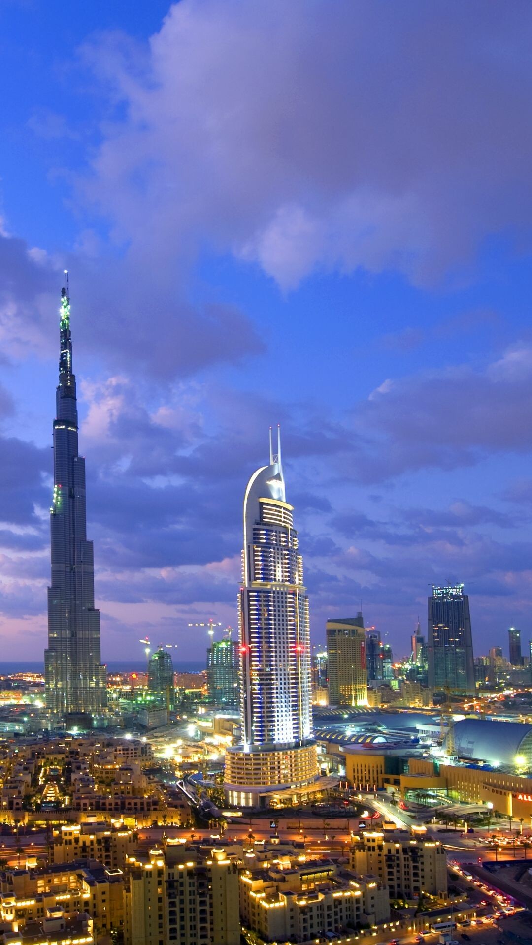United Arab Emirates: Burj Khalifa, Known for being the world's tallest building. 1080x1920 Full HD Background.