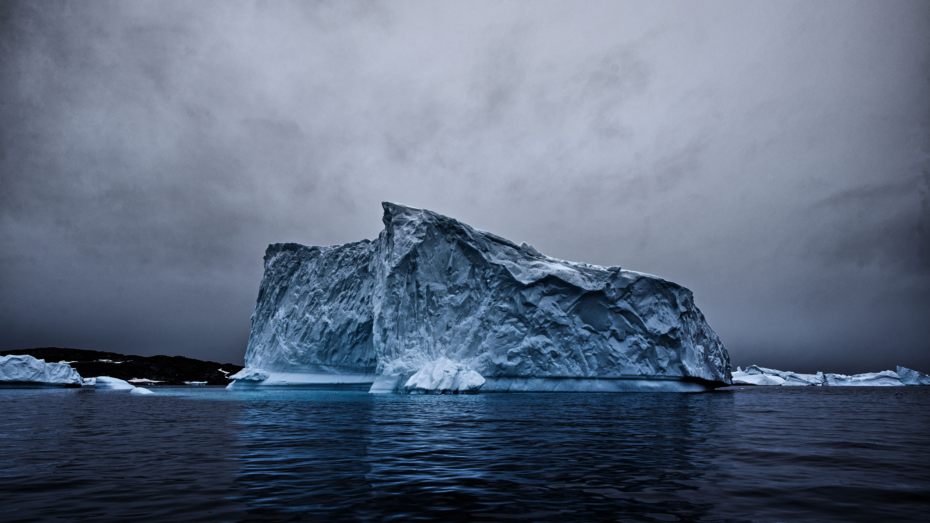 Greenland: Iceberg, Located at the east of the Canadian Arctic Archipelago. 3840x2160 4K Wallpaper.