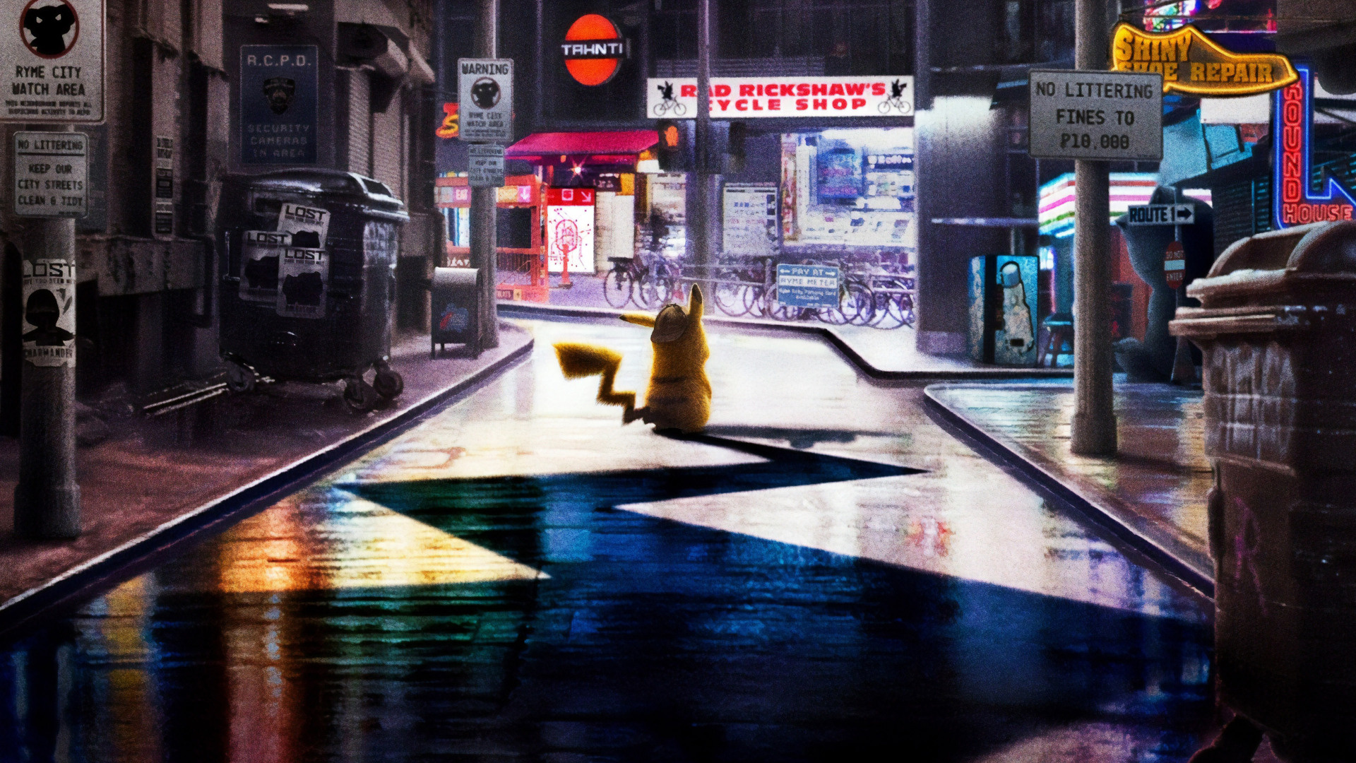 Pokemon Detective Pikachu: Henry Jackman arranged Junichi Masuda's "Red and Blue Theme" for the film's end credits. 1920x1080 Full HD Wallpaper.