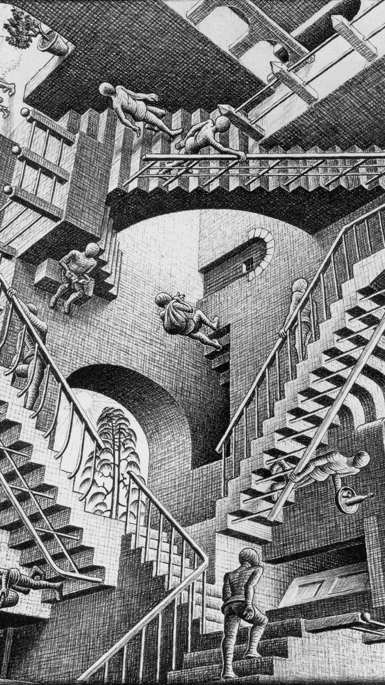 Classic wallpaper, Escher art, Infinite illusion, Al09, 1250x2210 HD Phone