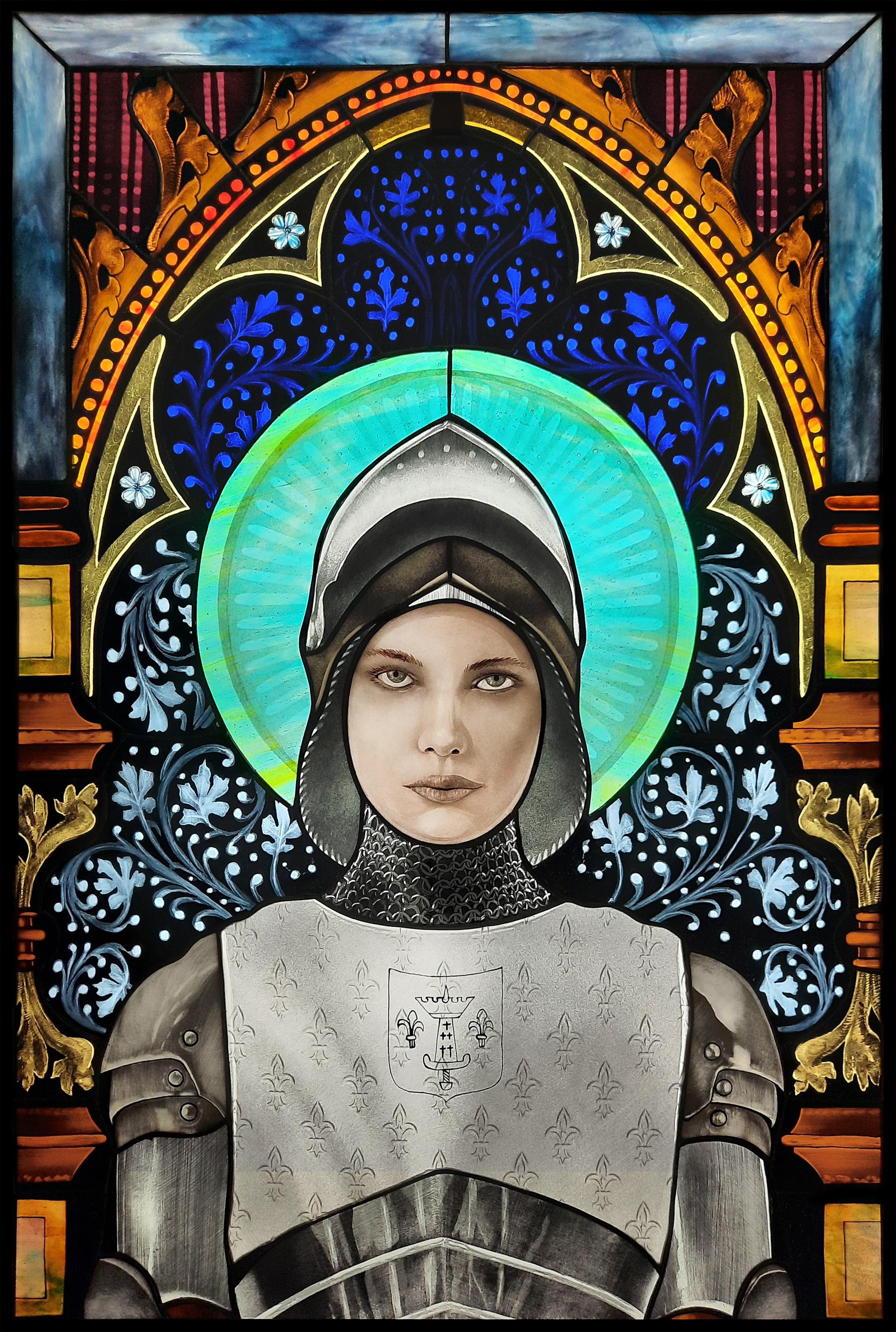 Joan of Arc, Stained glass art, Religious motif, Christian community, 2020x3000 HD Phone