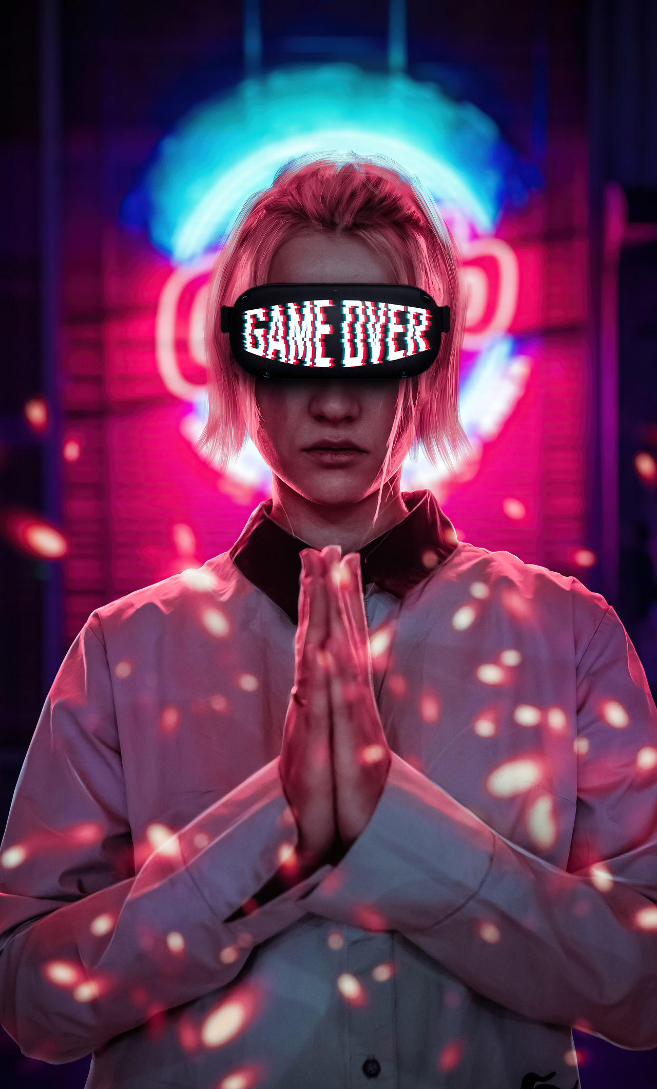 Game Over, Girl gamer, Retro glasses, Quirky, 1280x2120 HD Handy