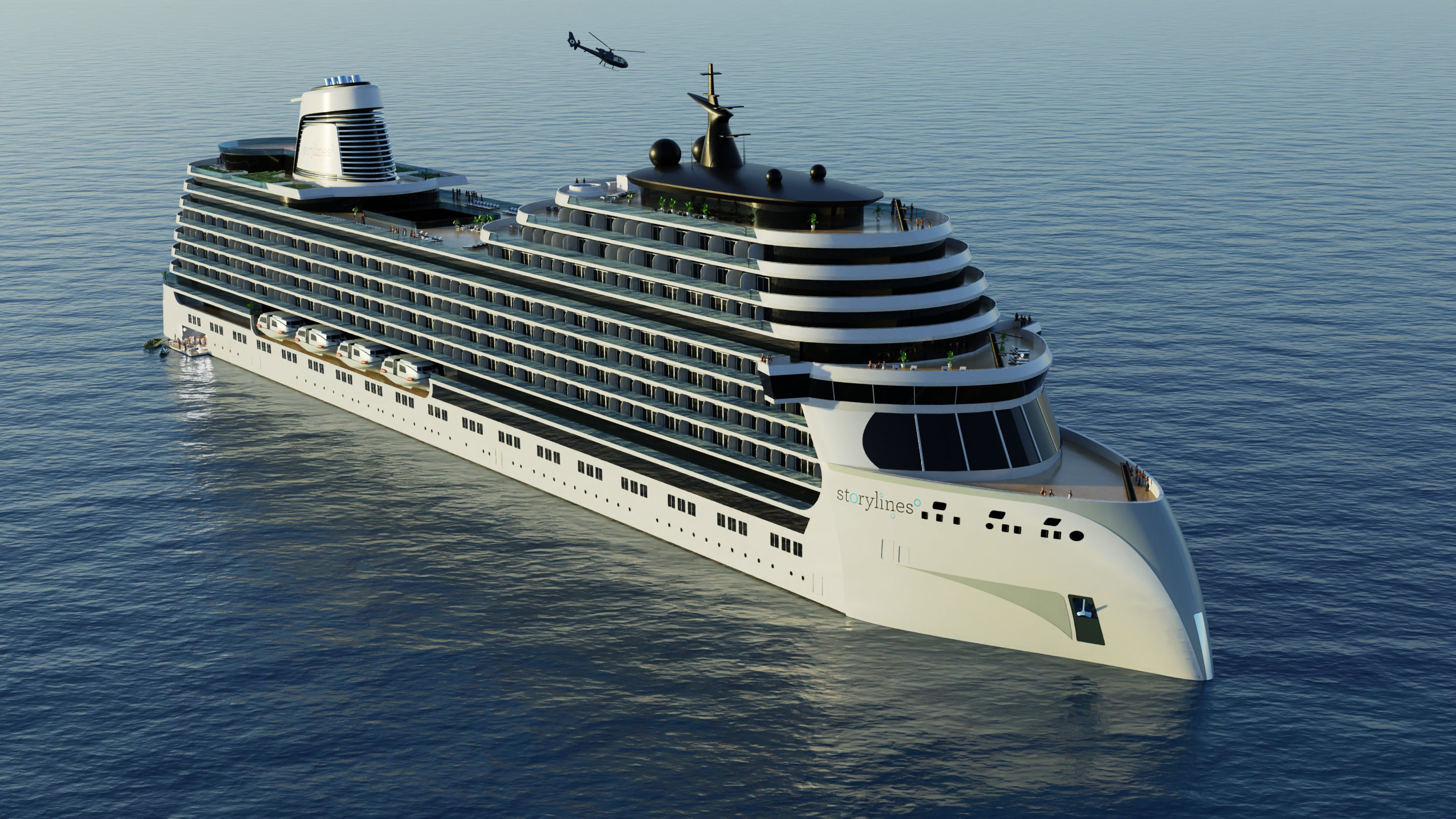 Cruiser (Ship): Storylines luxury residential liner, Transoceanic cruises. 2880x1620 HD Wallpaper.