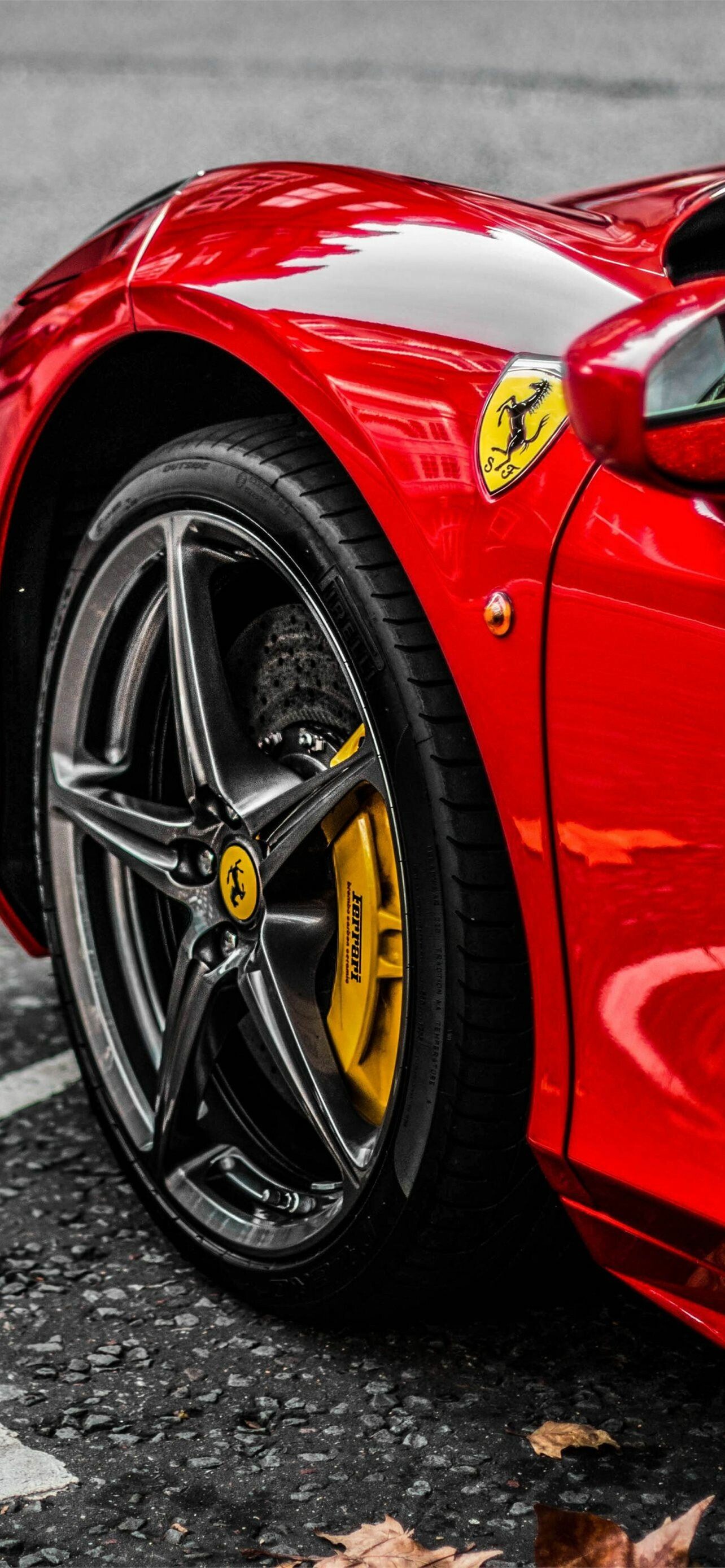 Ferrari: Car manufacturer famous for incredible speeds, sophisticated luxury, dignified ostentatiousness, and for being the creators of the most expensive car ever sold. 1290x2780 HD Background.