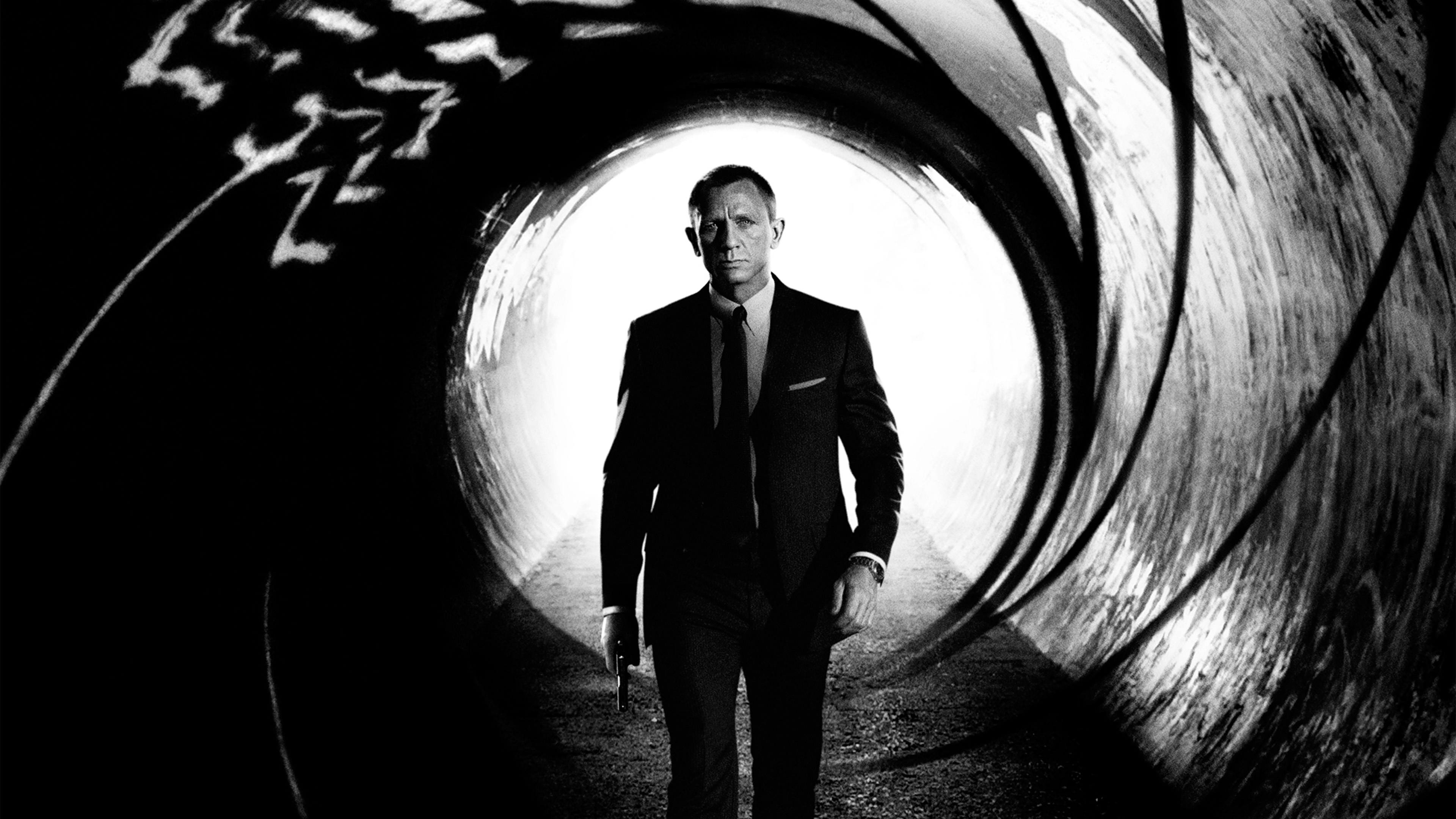 Download James Bond Greyscale Photo Wallpaper | Wallpapers.com
