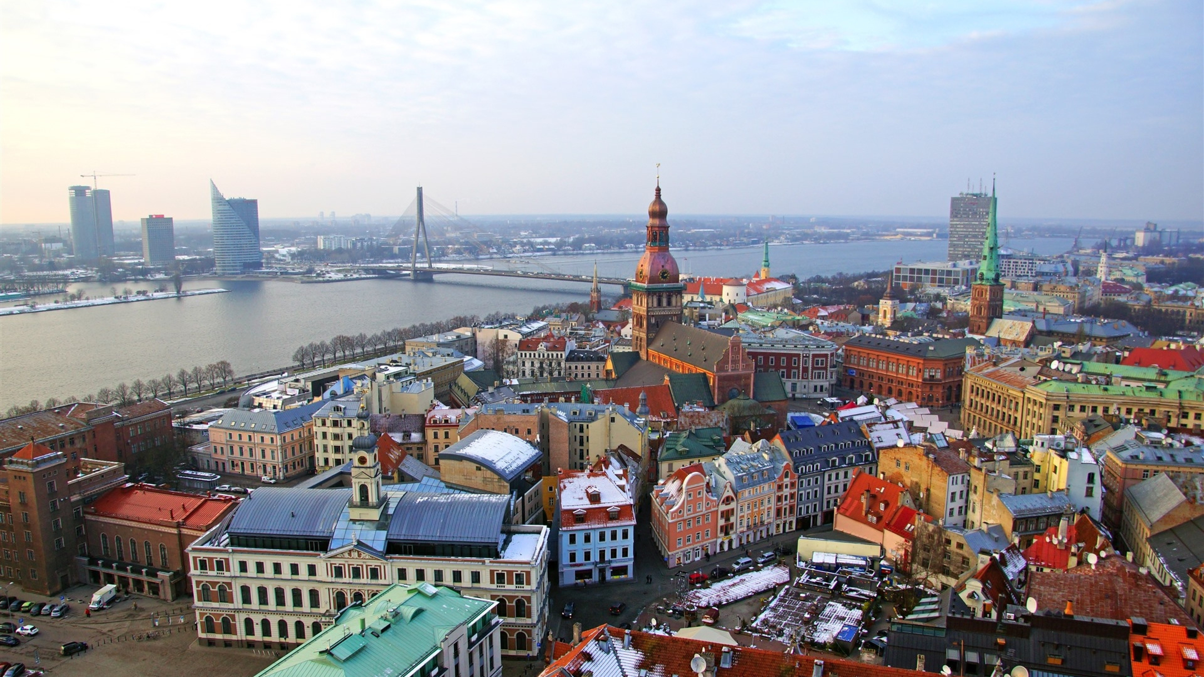 Latvia Travels, Stunning buildings, Winter scenery, Majestic rivers, 3840x2160 4K Desktop