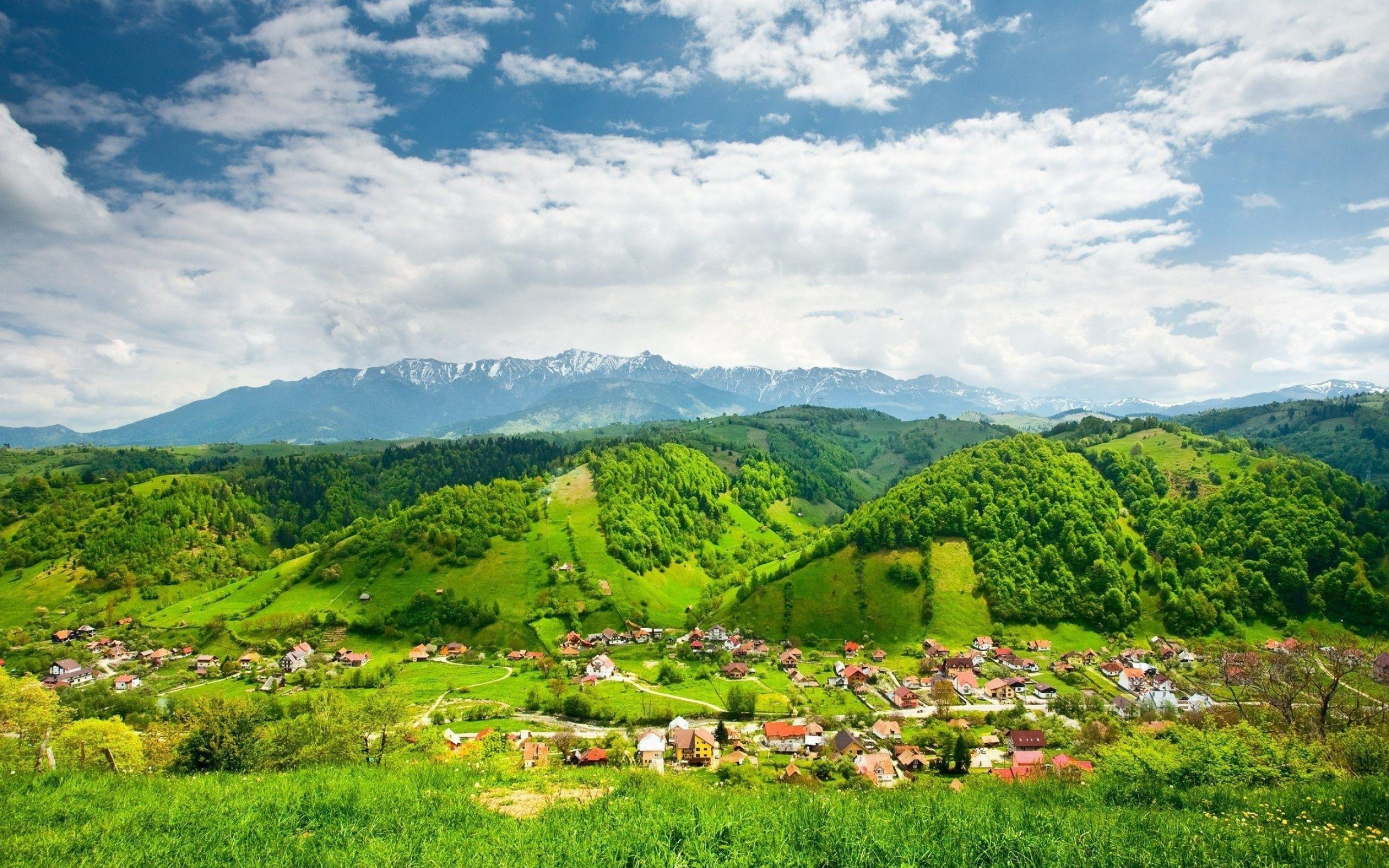 Captivating village, Serene surroundings, High definition countryside, Peaceful retreat, 2560x1600 HD Desktop