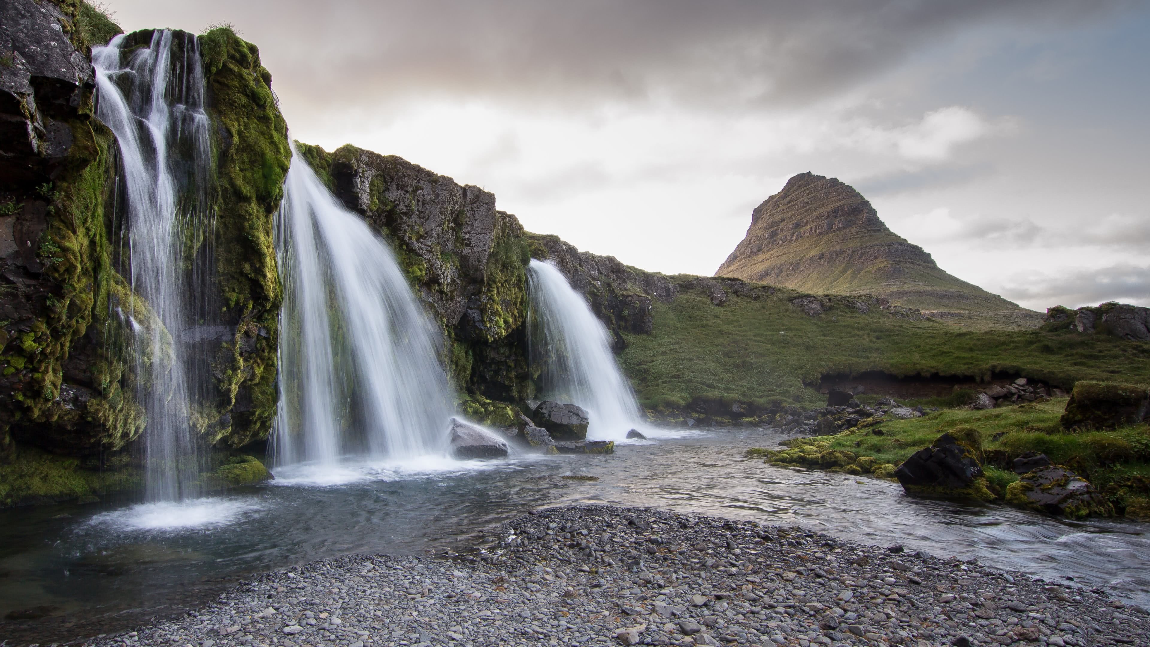 Iceland Waterfall, Kirkjufell Mountain, 4K UHD Wallpaper, Dramatic Beauty, 3840x2160 4K Desktop