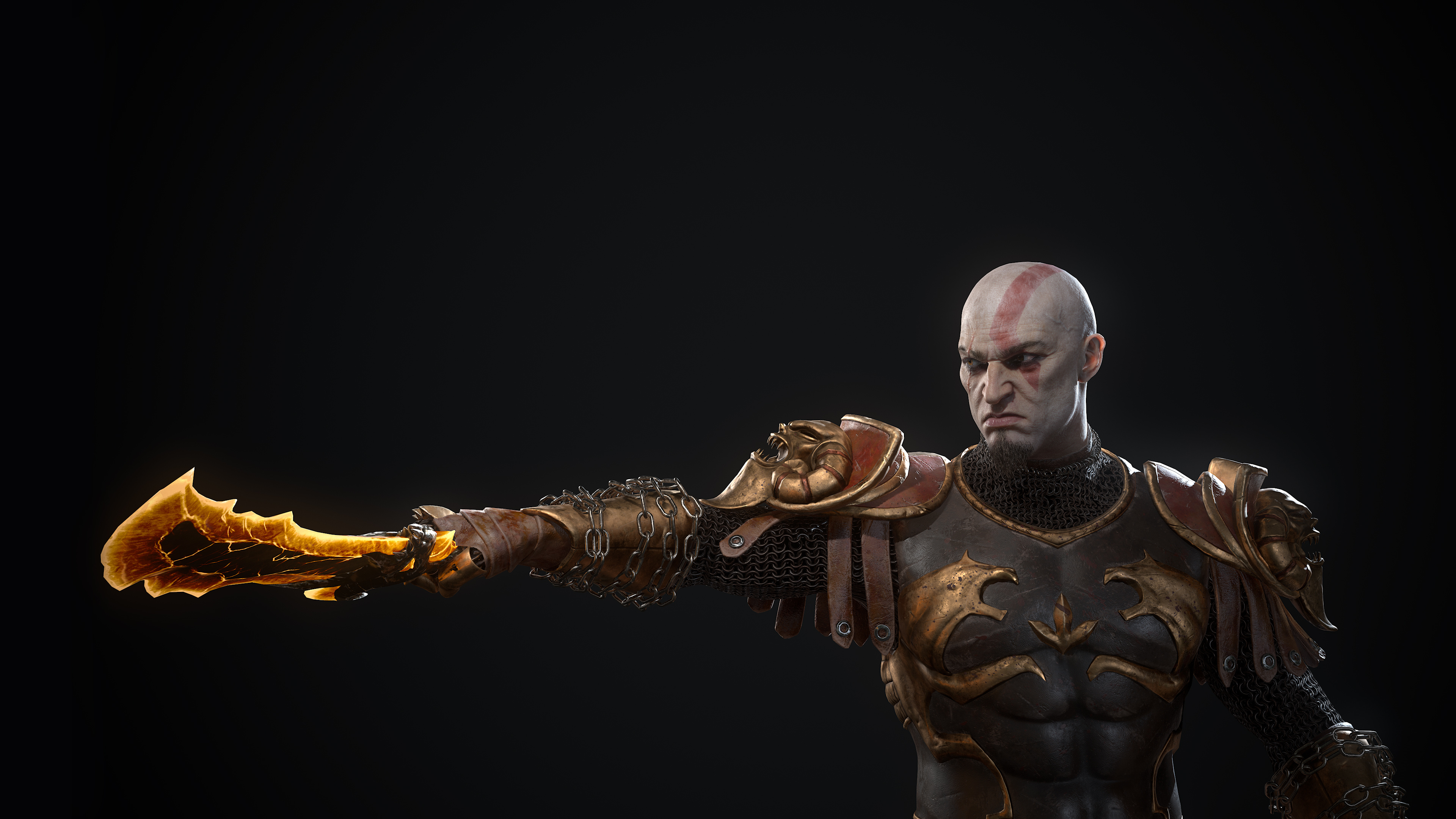 Kratos, God of War 2, Iconic gaming sequel, Epic battles, 3840x2160 4K Desktop