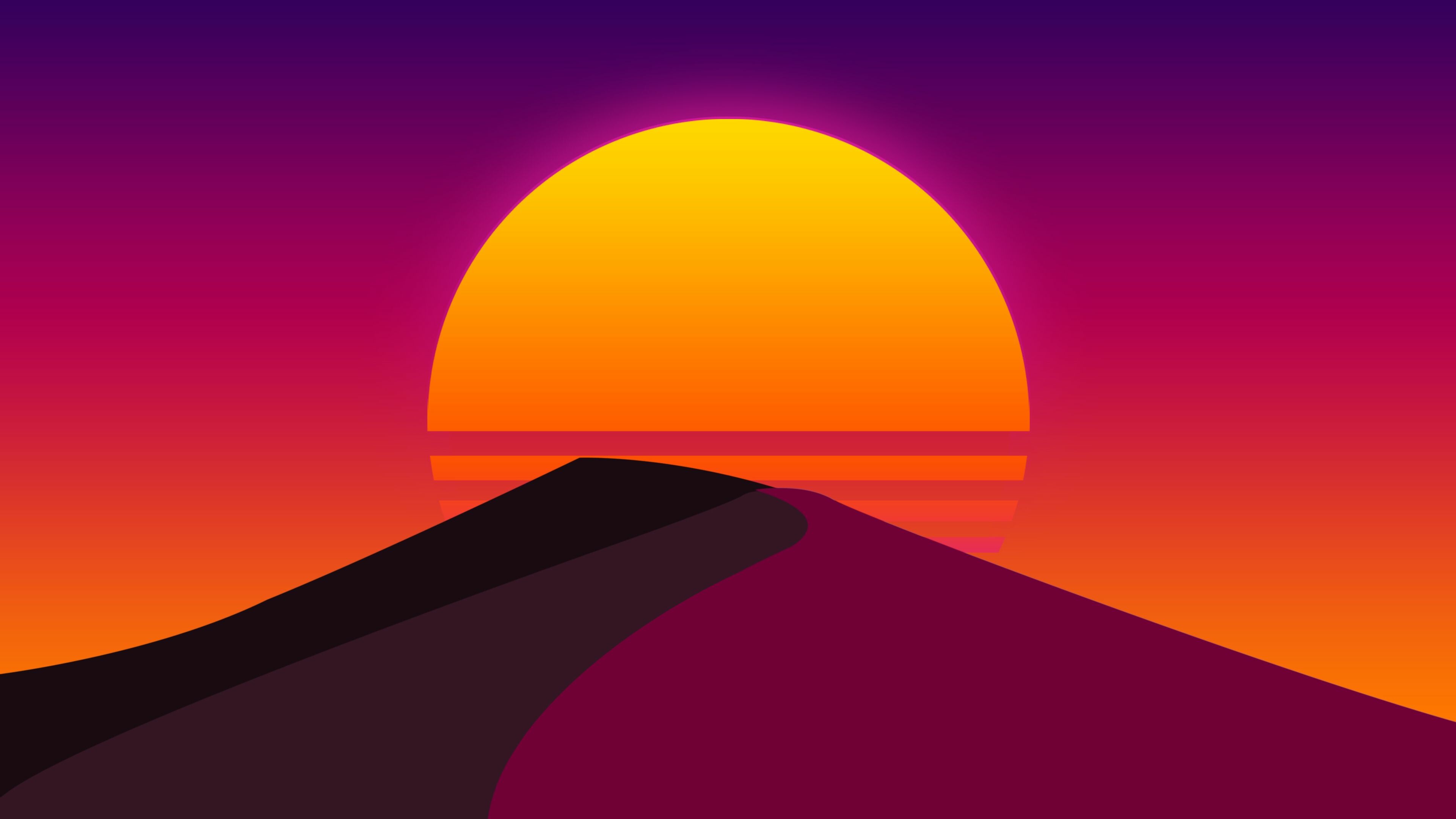 Abstract desert art, Vibrant colors, Digital masterpiece, Surreal landscapes, 3840x2160 4K Desktop