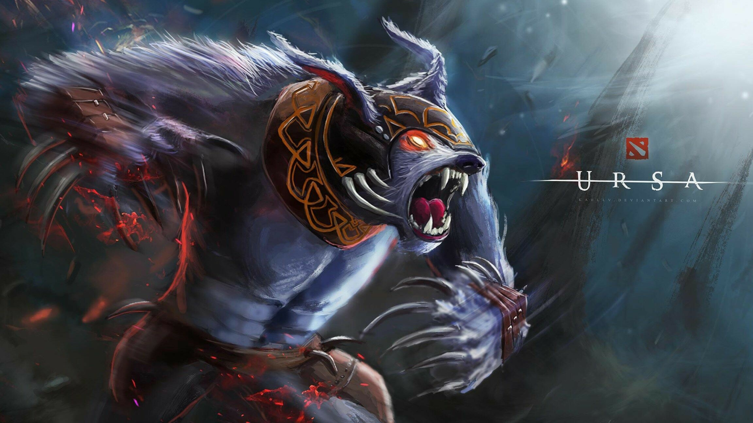Dota 2: Ursa, Deals more damage with every hit to the same foe. 2560x1440 HD Background.