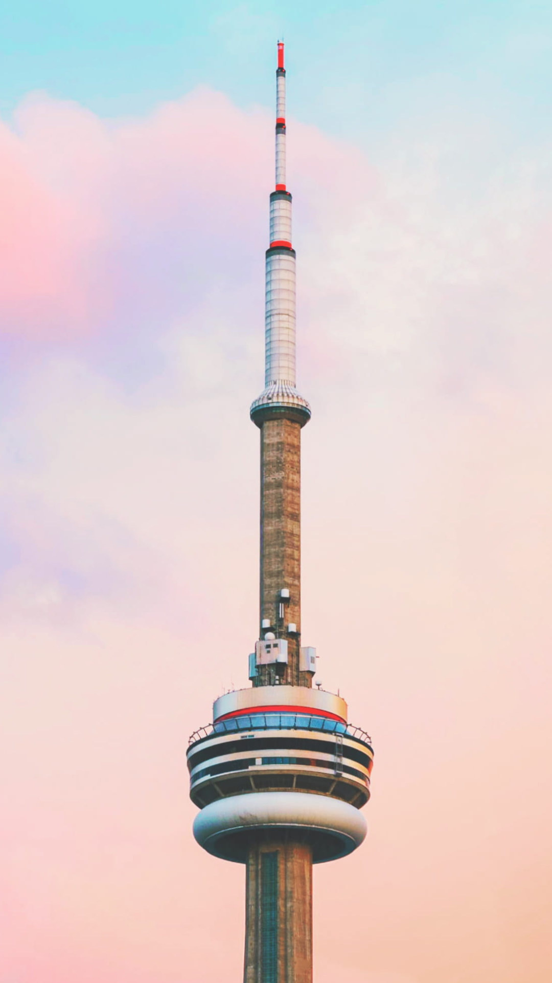 Pastellfarbener Himmel über CN Tower, 1080x1920 Full HD Handy