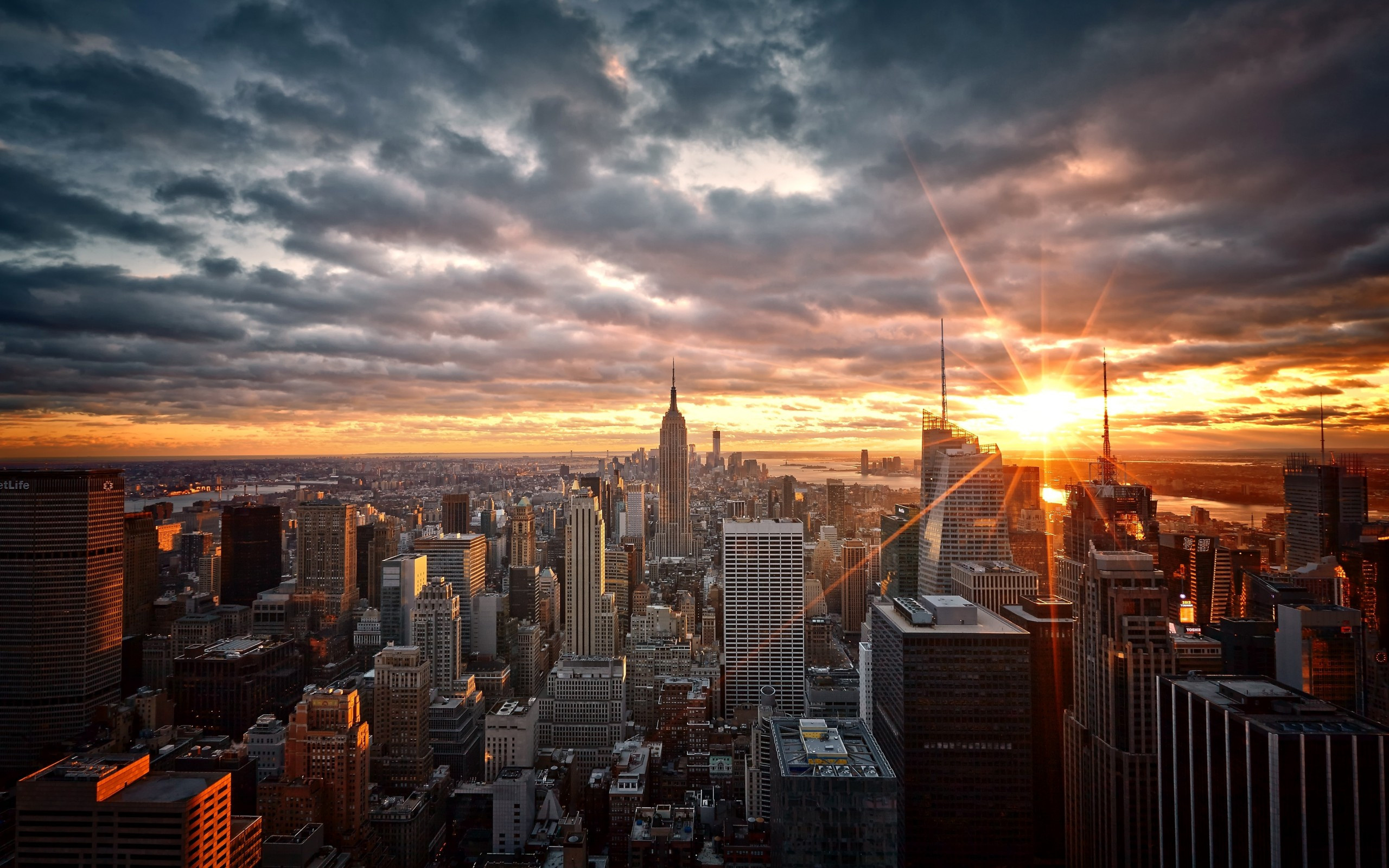 New York Sunset, Popular backgrounds, Vibrant wallpapers, Serene beauty, 2560x1600 HD Desktop