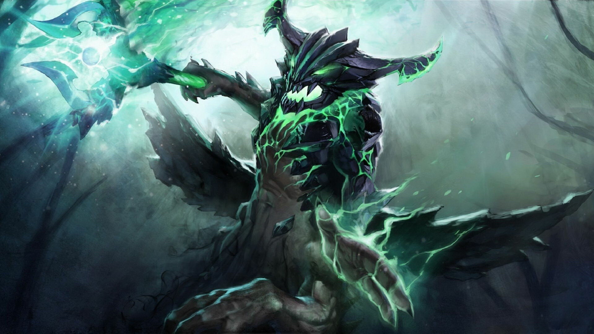 Dota 2: Outworld Destroyer, Can imprison a hero, making them invulnerable. 1920x1080 Full HD Wallpaper.