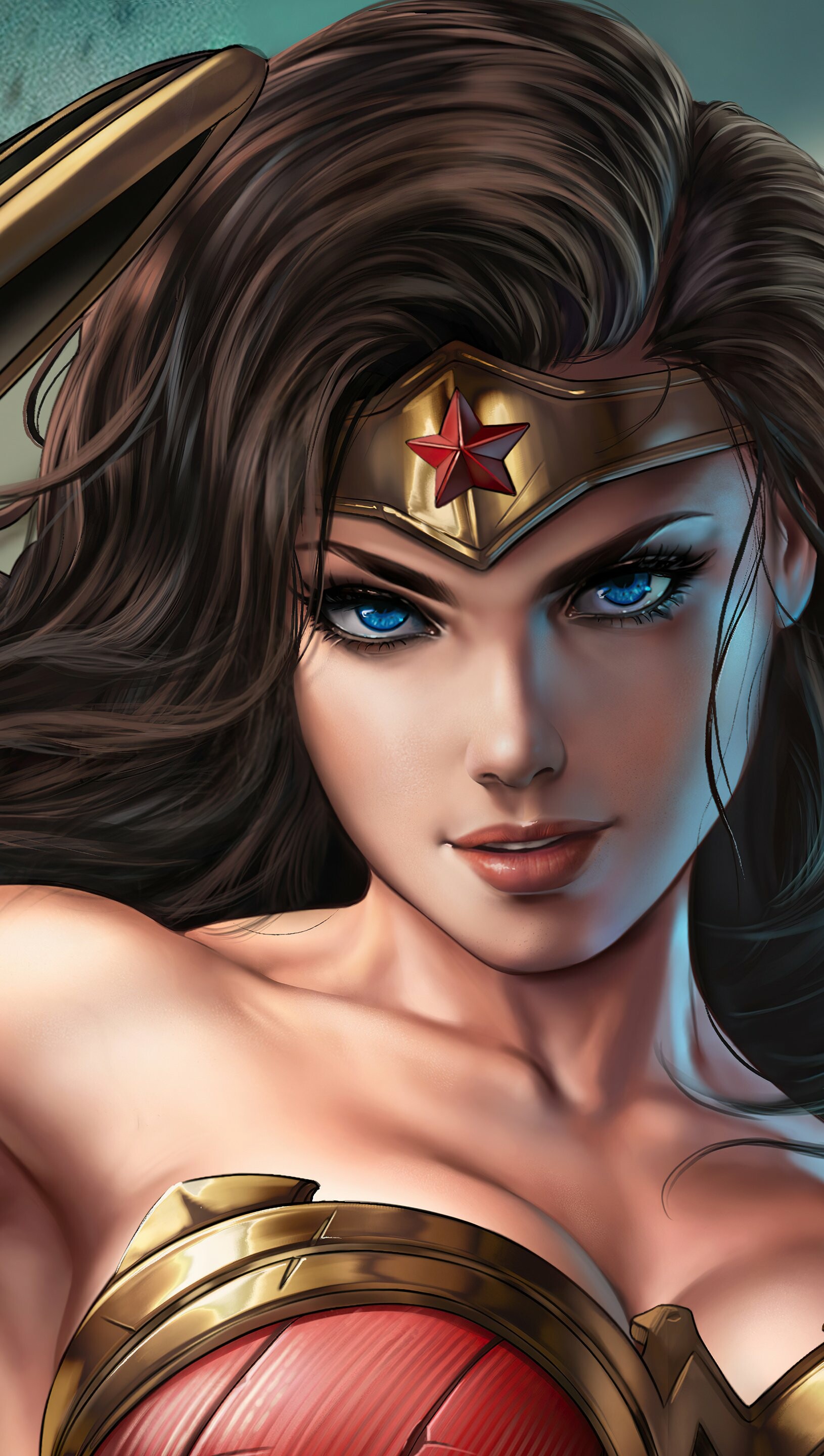 Wonder Woman, Digital art, High definition, Dramatic lighting, 1630x2880 HD Phone
