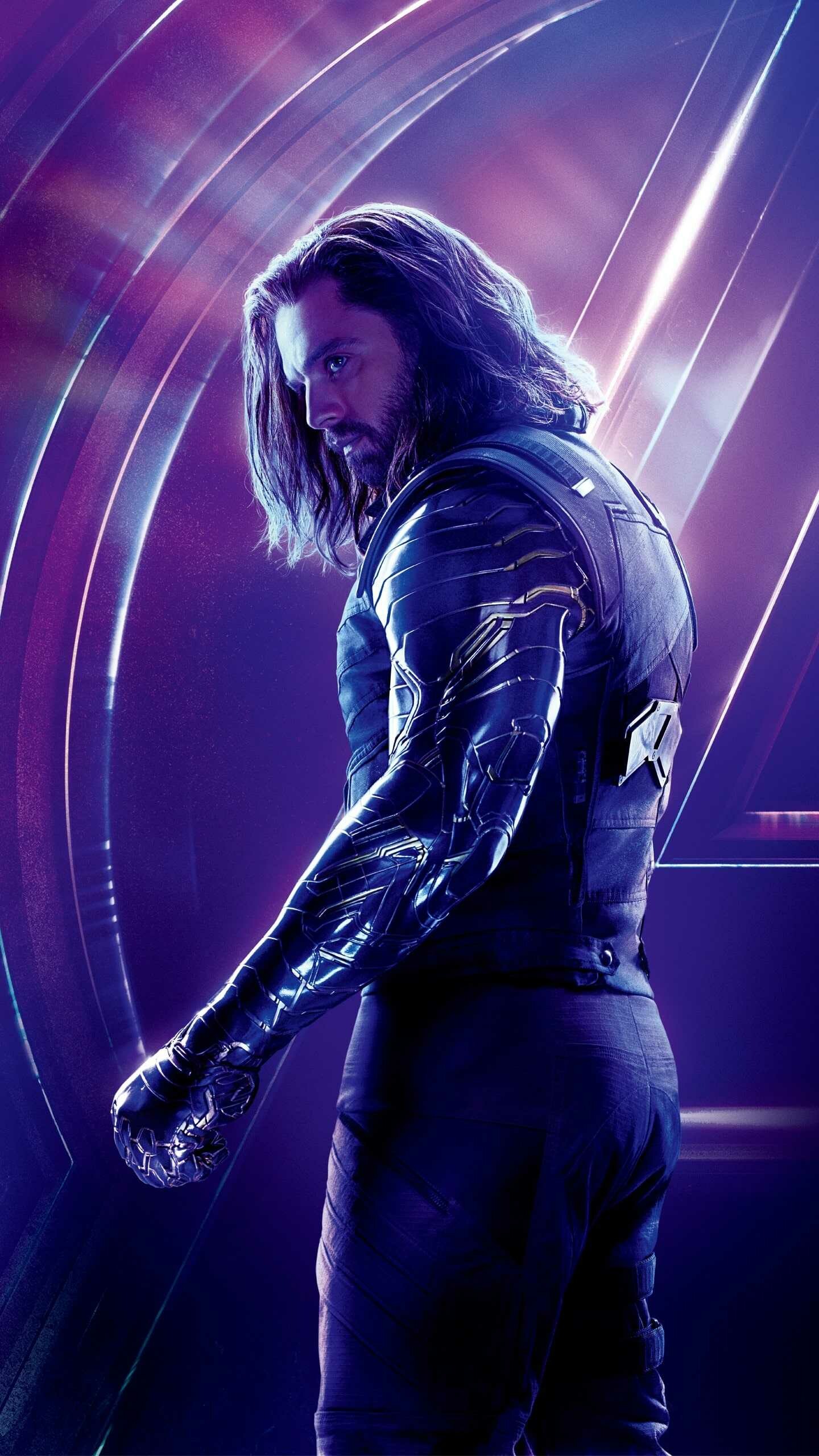 Avengers: Sebastian Stan as Bucky Barnes, The Winter Soldier. 1440x2560 HD Background.