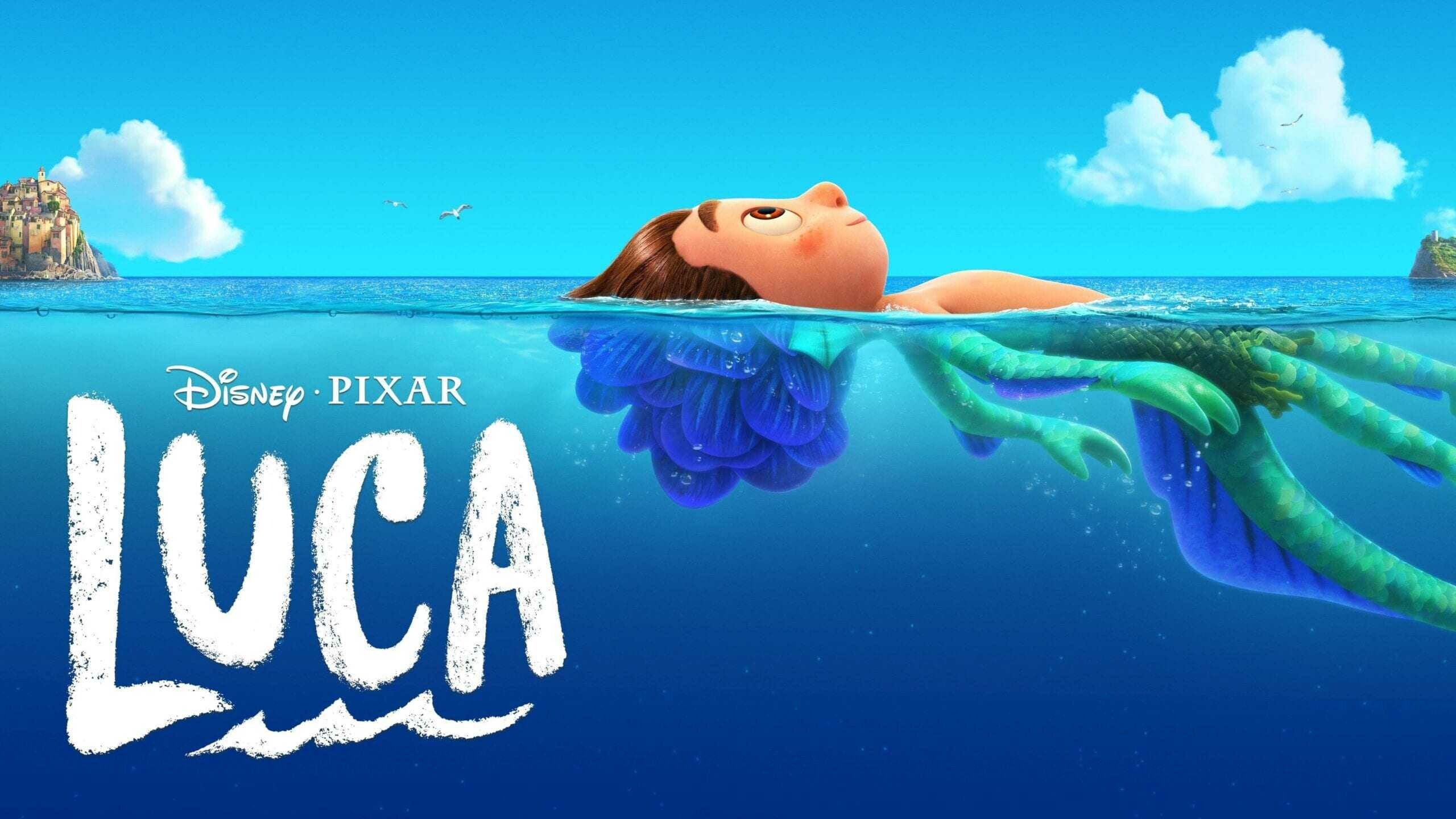 Luca: The film centers on a young sea monster boy with the ability to assume human form while on land. 2560x1440 HD Background.