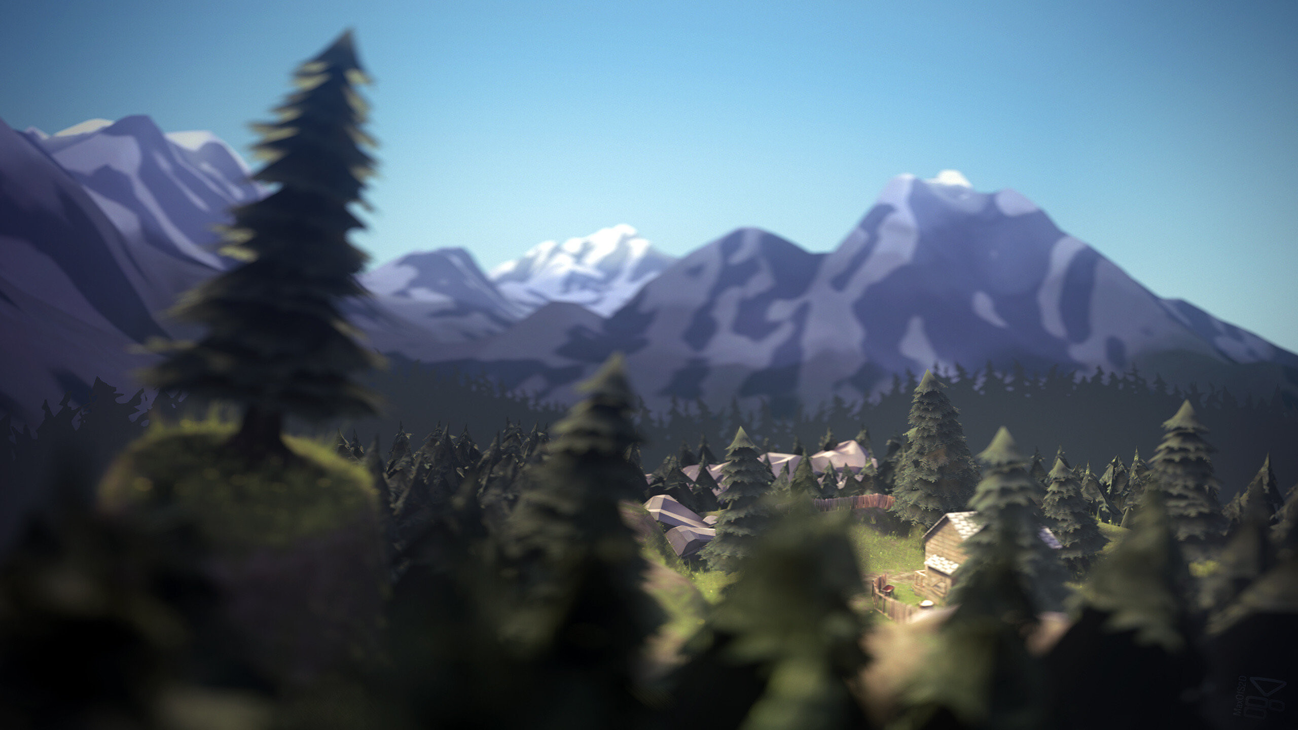 Garry's Mod: The Outlands, An alpine region located north of the City 17 outskirts, The White Forest remodeled. 2560x1440 HD Background.