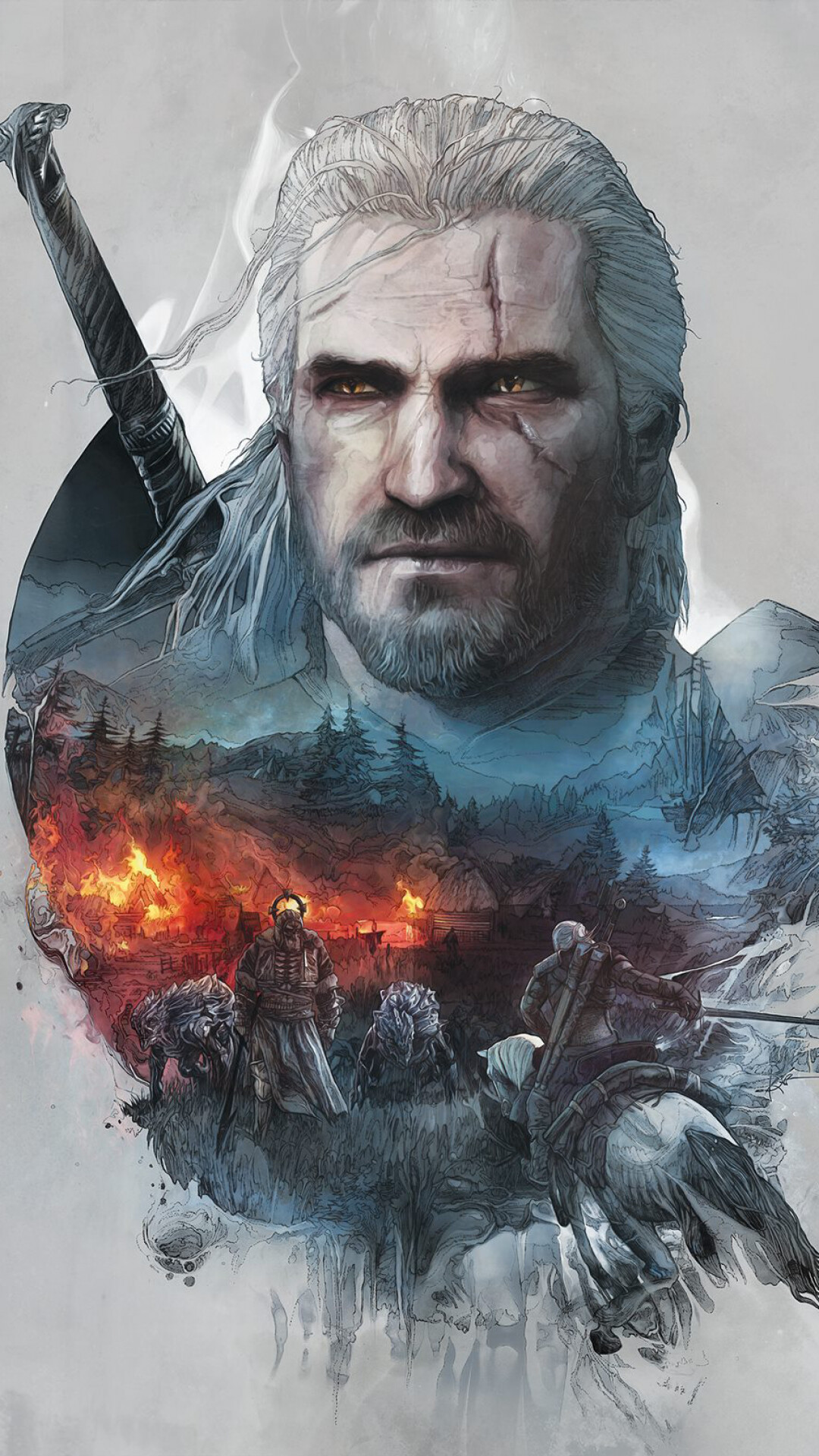 The Witcher (Game): A mutated monster-hunter for hire, journeys toward his destiny in a turbulent world. 1080x1920 Full HD Background.