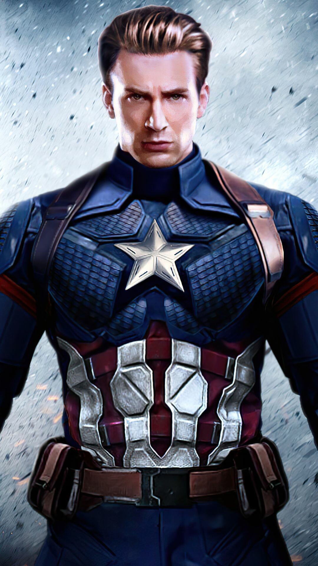 Avengers: Recipient of the Super Soldier serum, World War II hero Steve Rogers fights for American ideals as one of the world’s mightiest heroes and the leader of the superheroes team. 1080x1920 Full HD Wallpaper.