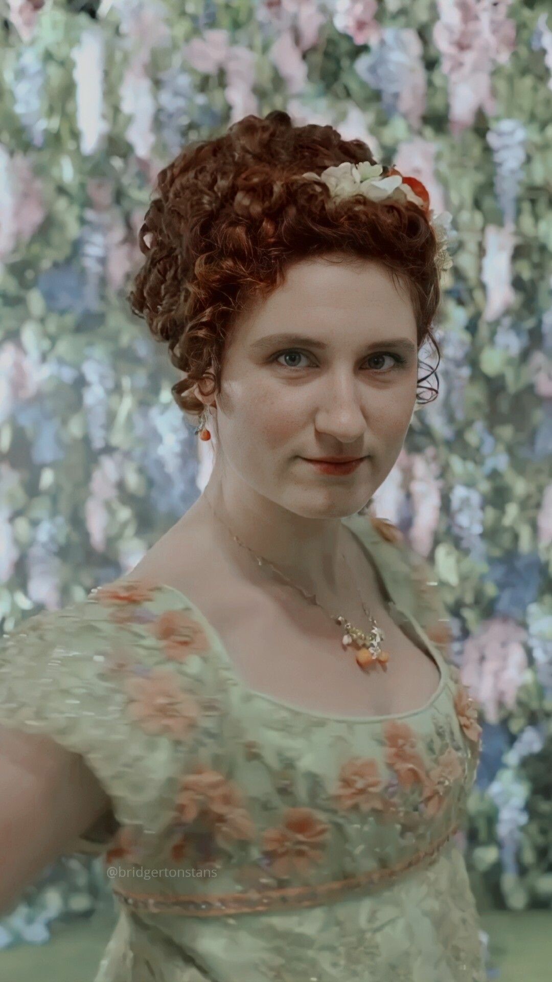 Bridgerton: Bessie Carter as Prudence Featherington, the eldest Featherington daughter. 1080x1920 Full HD Background.