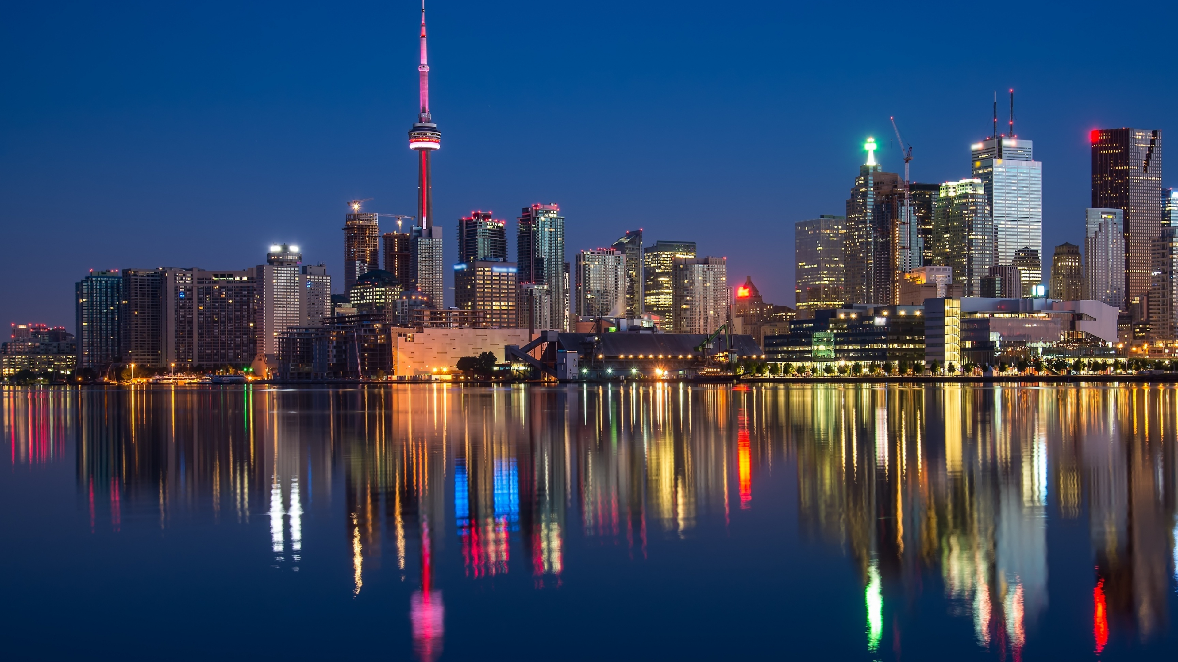Toronto Skyline at Night, Toronto at Night, High resolution, Night sky, 3840x2160 4K Desktop