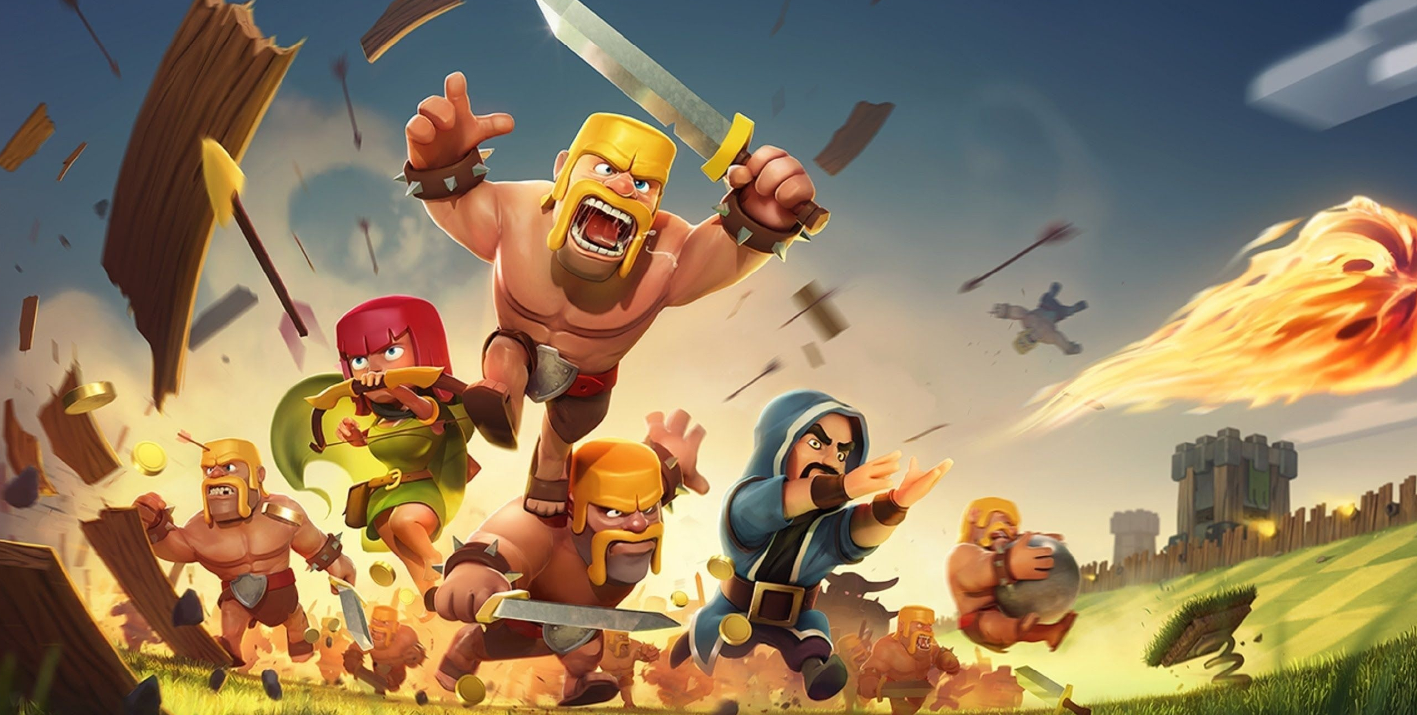 Clash of Clans: Massively multiplayer online strategy game developed by Supercell. 2860x1440 HD Background.
