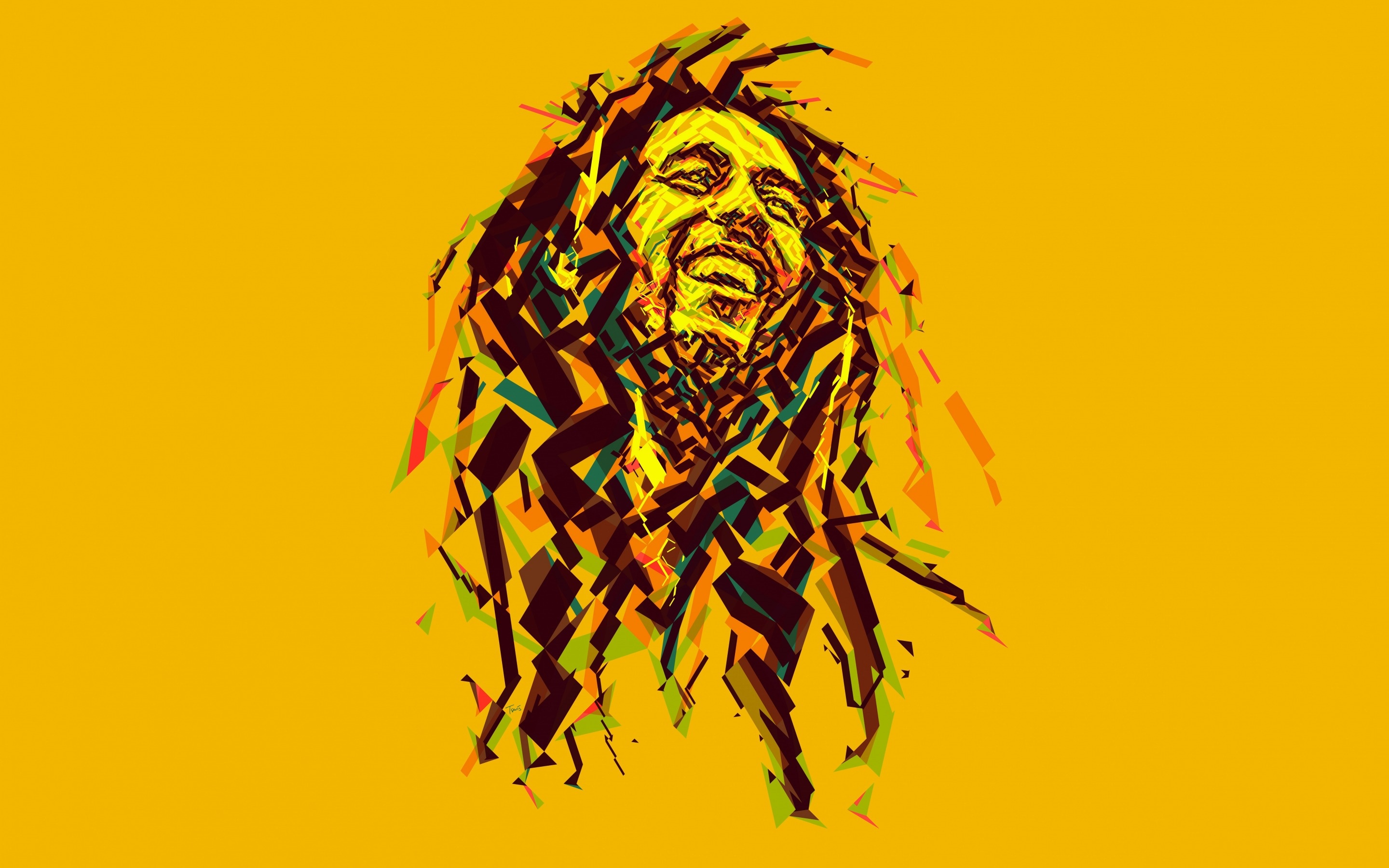 Bob Marley: King of Reggae, Abstract, Painting. 2880x1800 HD Background.