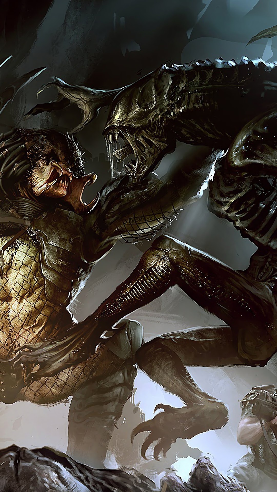 Predator: Alien, Xenomorph, An intelligent race of extraterrestrial trophy-seeking hunters. 1080x1920 Full HD Background.