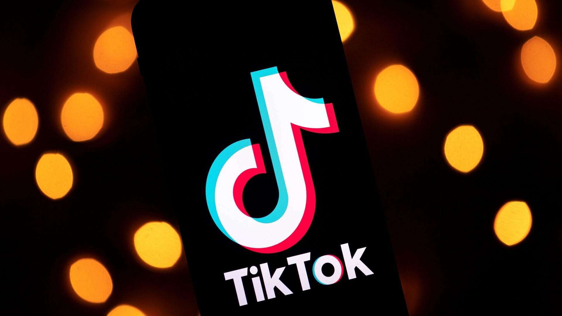 TikTok: A social platform for mobile devices, Logo. 1920x1080 Full HD Wallpaper.