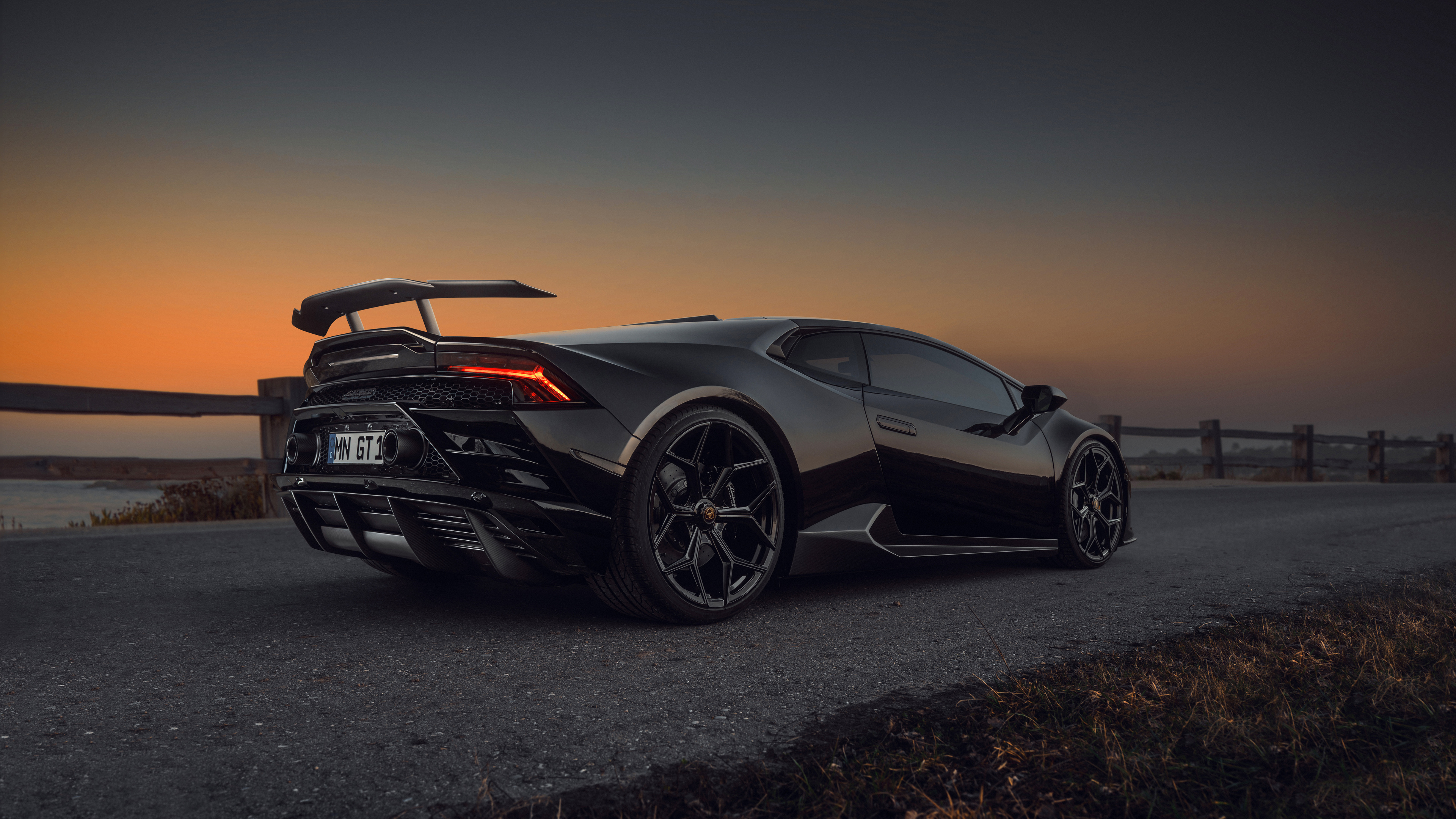 Lamborghini Huracan, Headlights and rear view, Stunning appearance, High-resolution, 3840x2160 4K Desktop