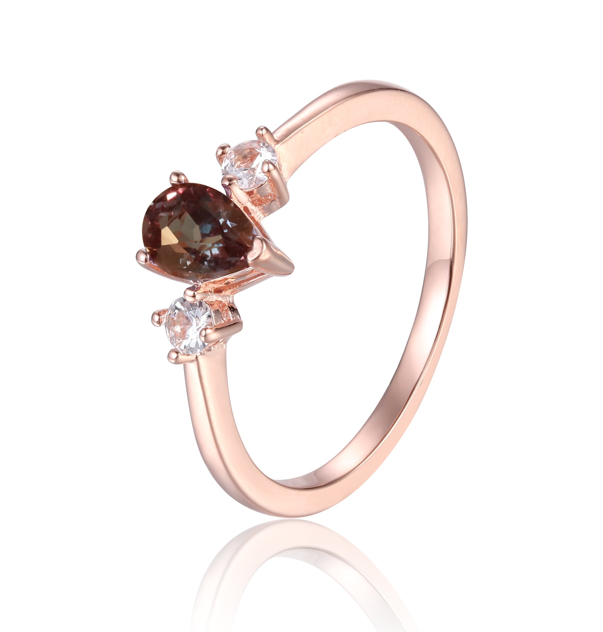 Created alexandrite ring, Rose gold plated silver, White sapphire stones, Walmart. com, 2000x2090 HD Handy