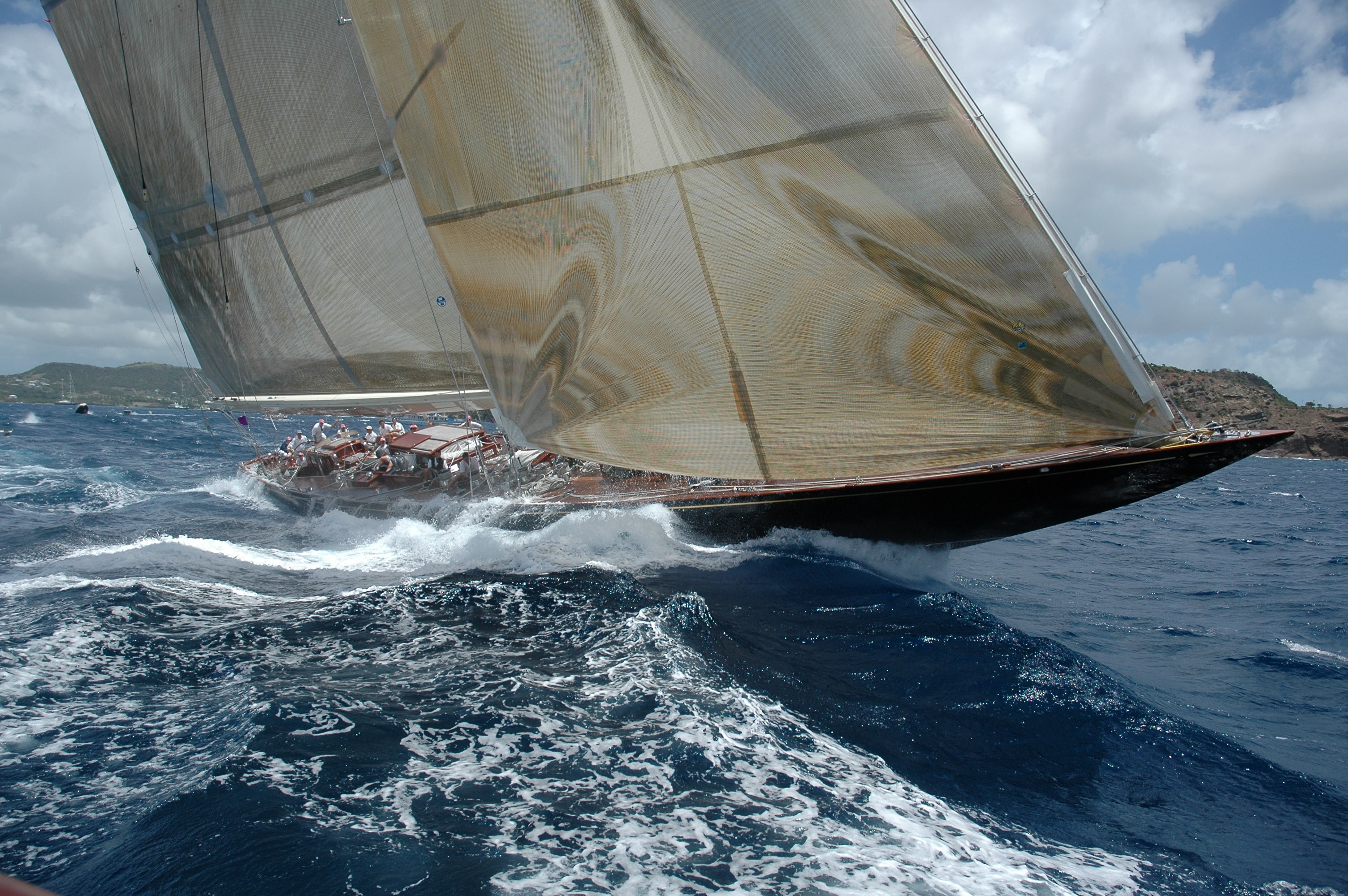 Yacht Racing: J-Class yacht Velsheda, A sailing sport involving large sailboats. 3010x2000 HD Background.