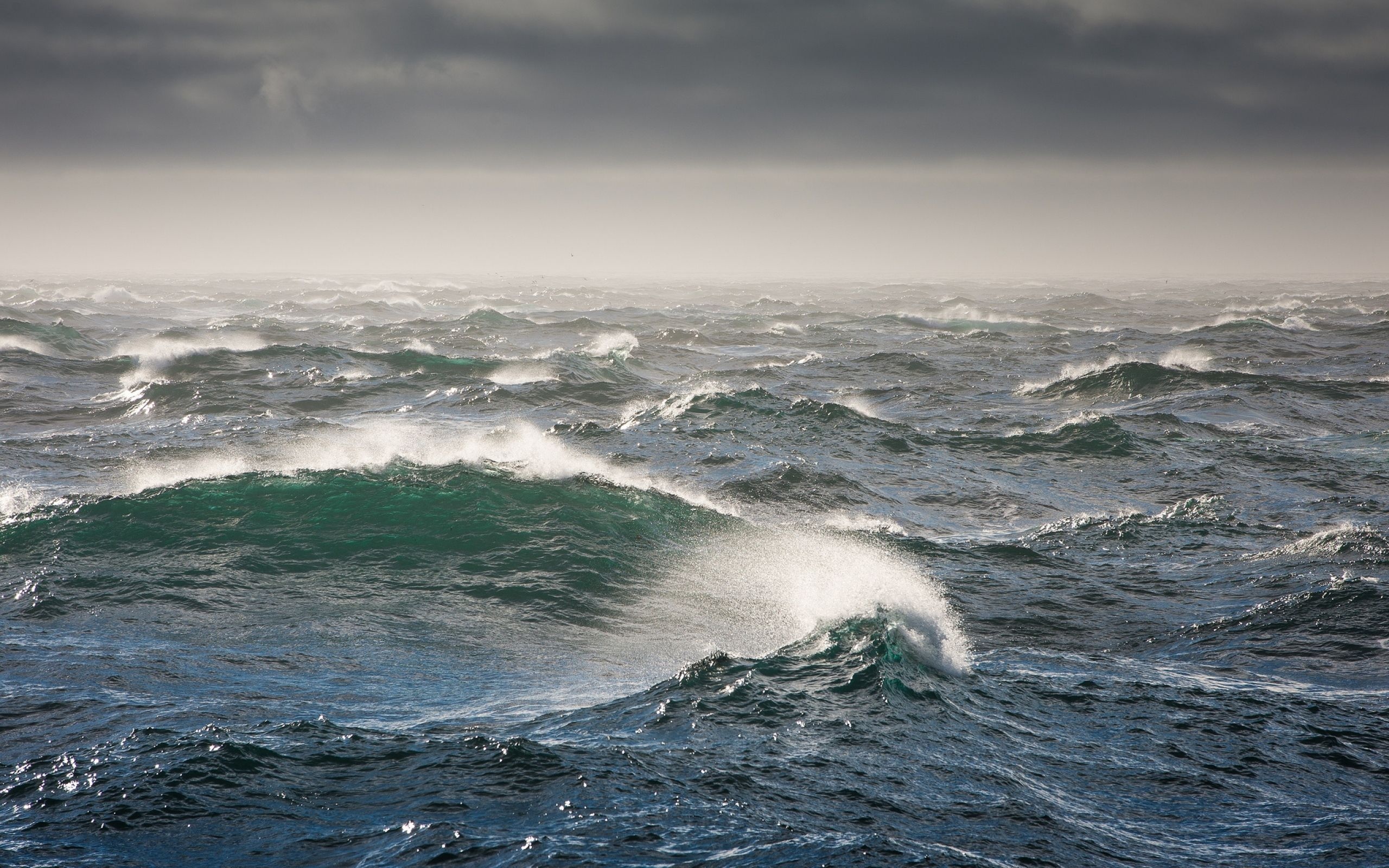 Bering Sea, Powerful waves, Stormy weather, Unforgiving ocean, 2560x1600 HD Desktop