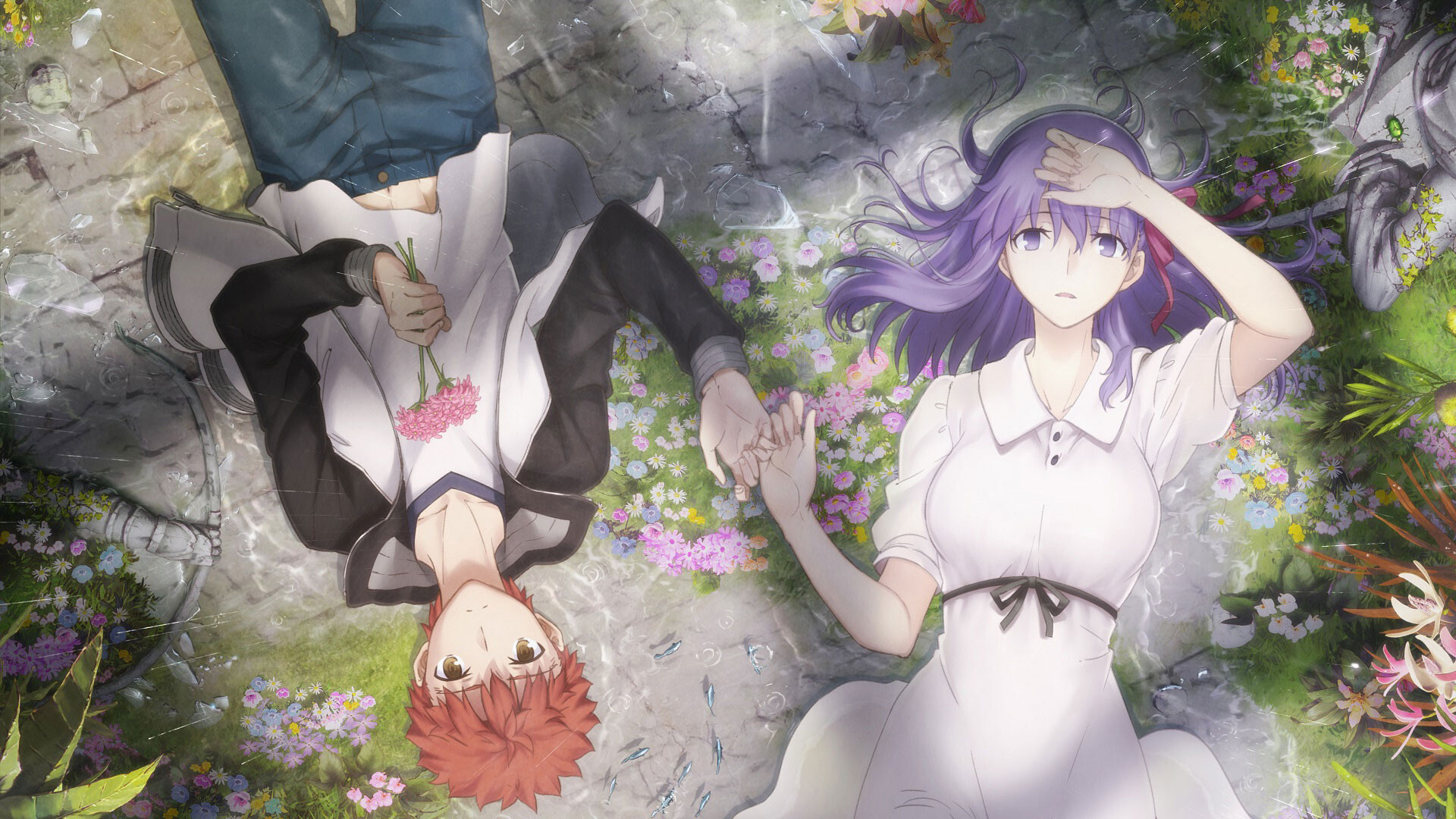 Fate/stay night: Heaven's Feel: Sakura Matou, Shirou Emiya, Fictional characters. 1920x1080 Full HD Background.