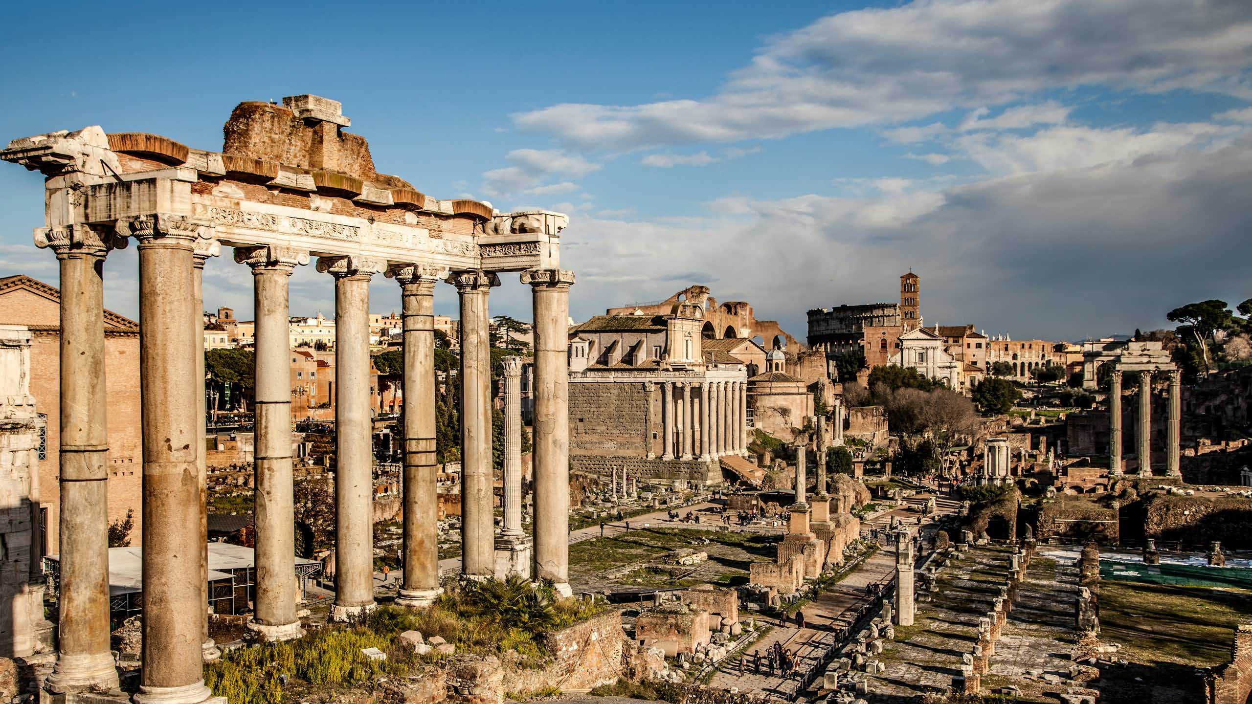 Rome Skyline, Ancient ruins, Italian history, Beautiful architecture, 2560x1440 HD Desktop