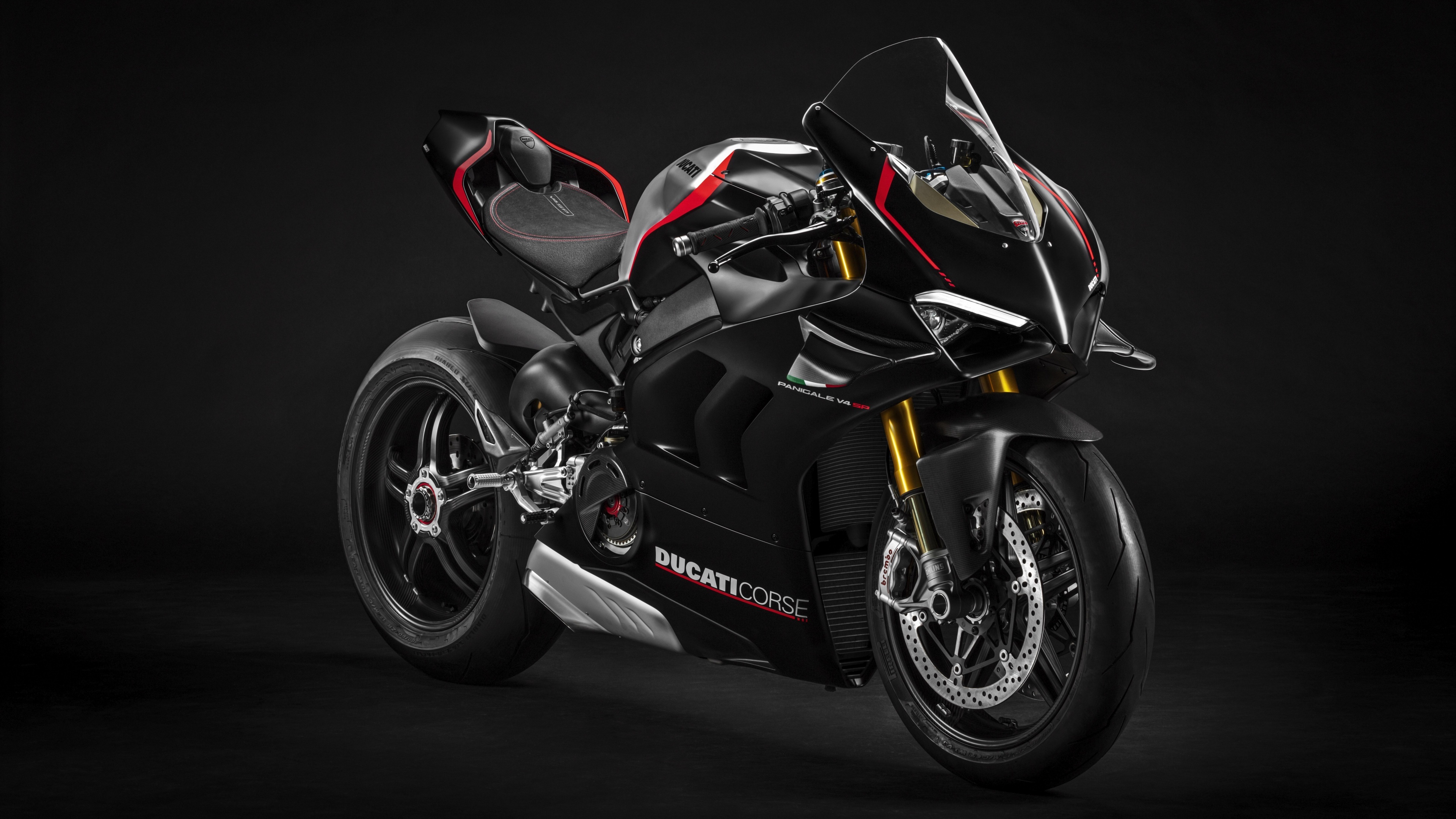 Ducati Panigale V4 SP, Dark background, 3840x2160 4K Desktop
