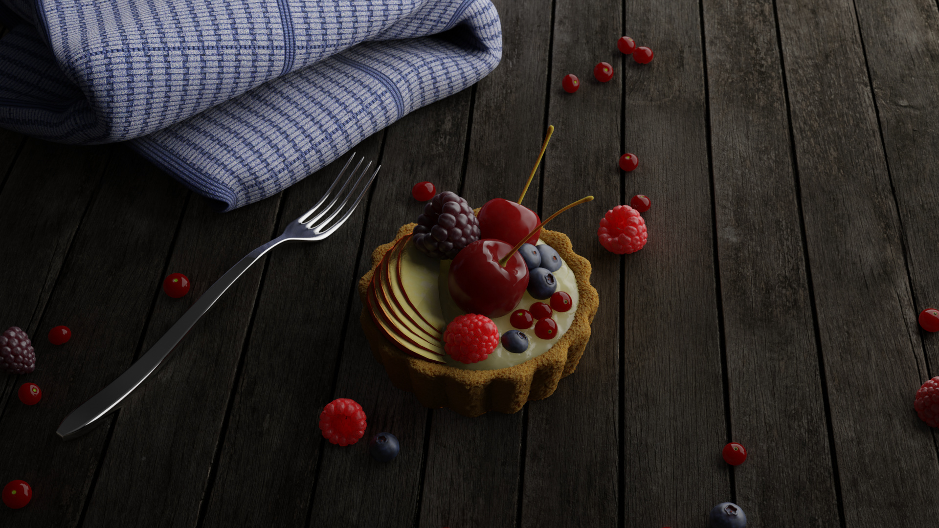 Tart: Tartlets, Bite-sized appetizers or individual desserts. 1920x1080 Full HD Background.