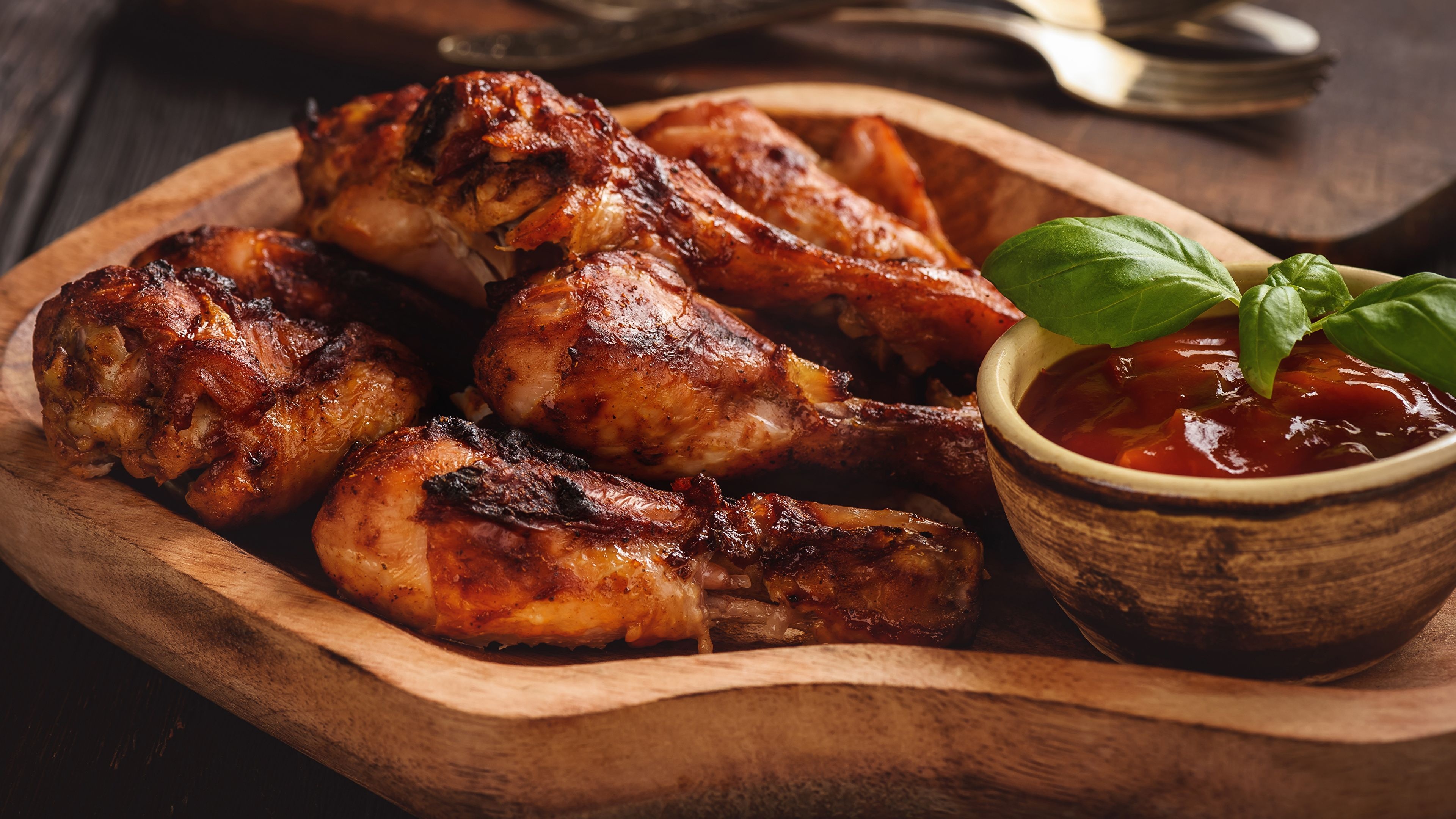 Grilled chicken image, Flame-grilled goodness, BBQ delicacy, Savory protein, 3840x2160 4K Desktop