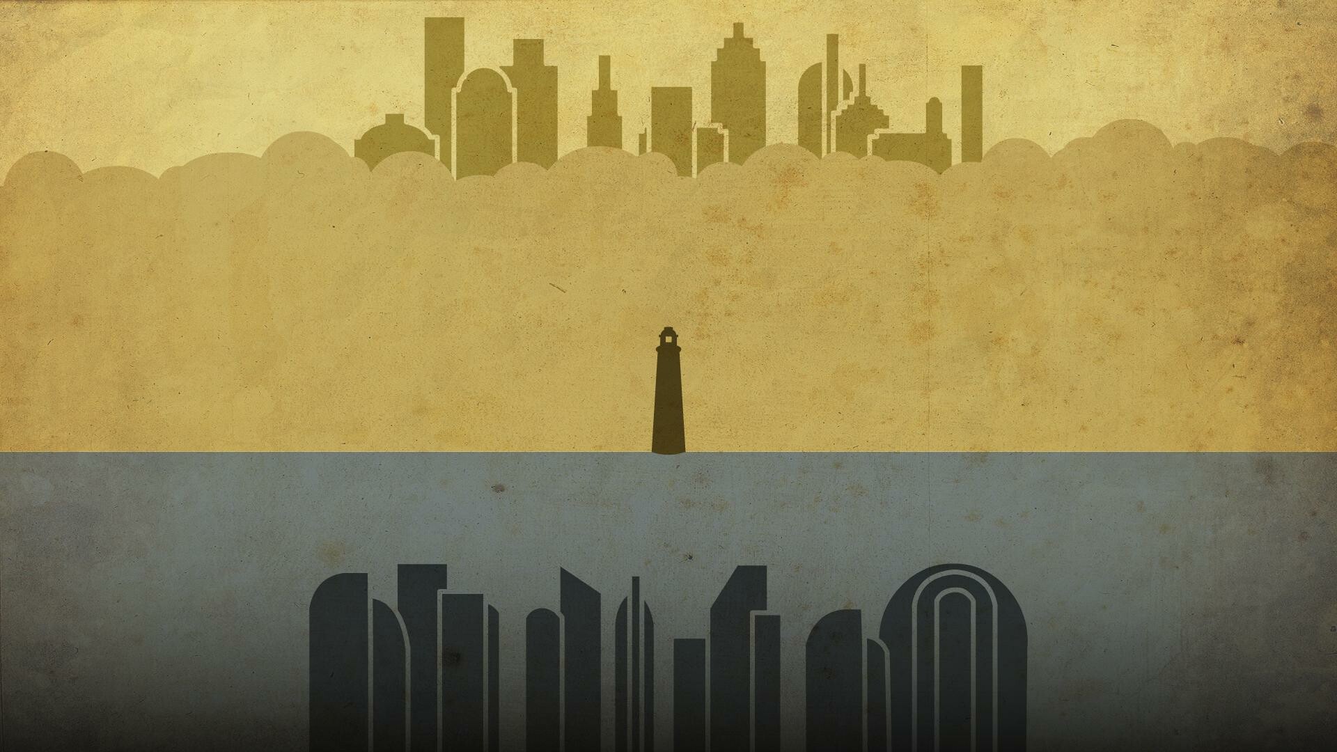 BioShock: The game takes place in the late 1950s, in an underwater "utopia" of Rapture, Minimalistic. 1920x1080 Full HD Wallpaper.